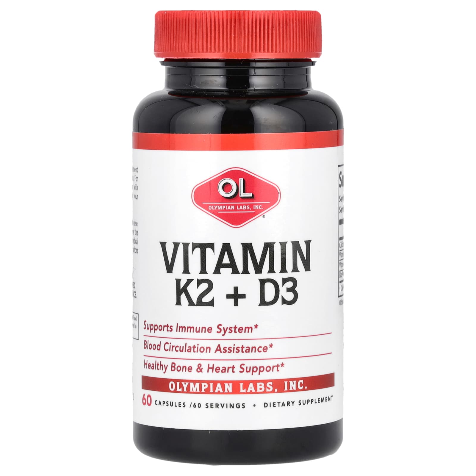 Olympian Labs, Витамин K2 + D3, 60 капсул