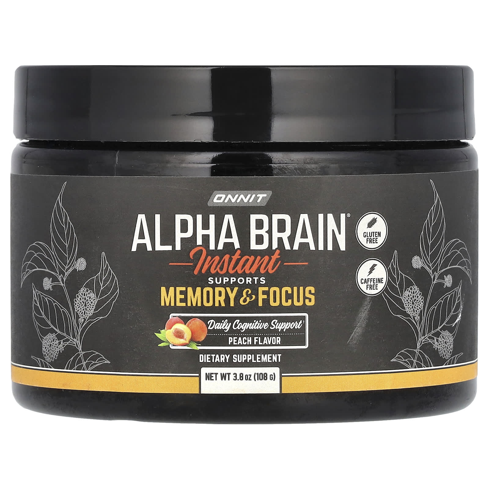 Onnit Alpha Brain Instant для памяти и концентрации внимания персик 108 г 38 унции 10990₽