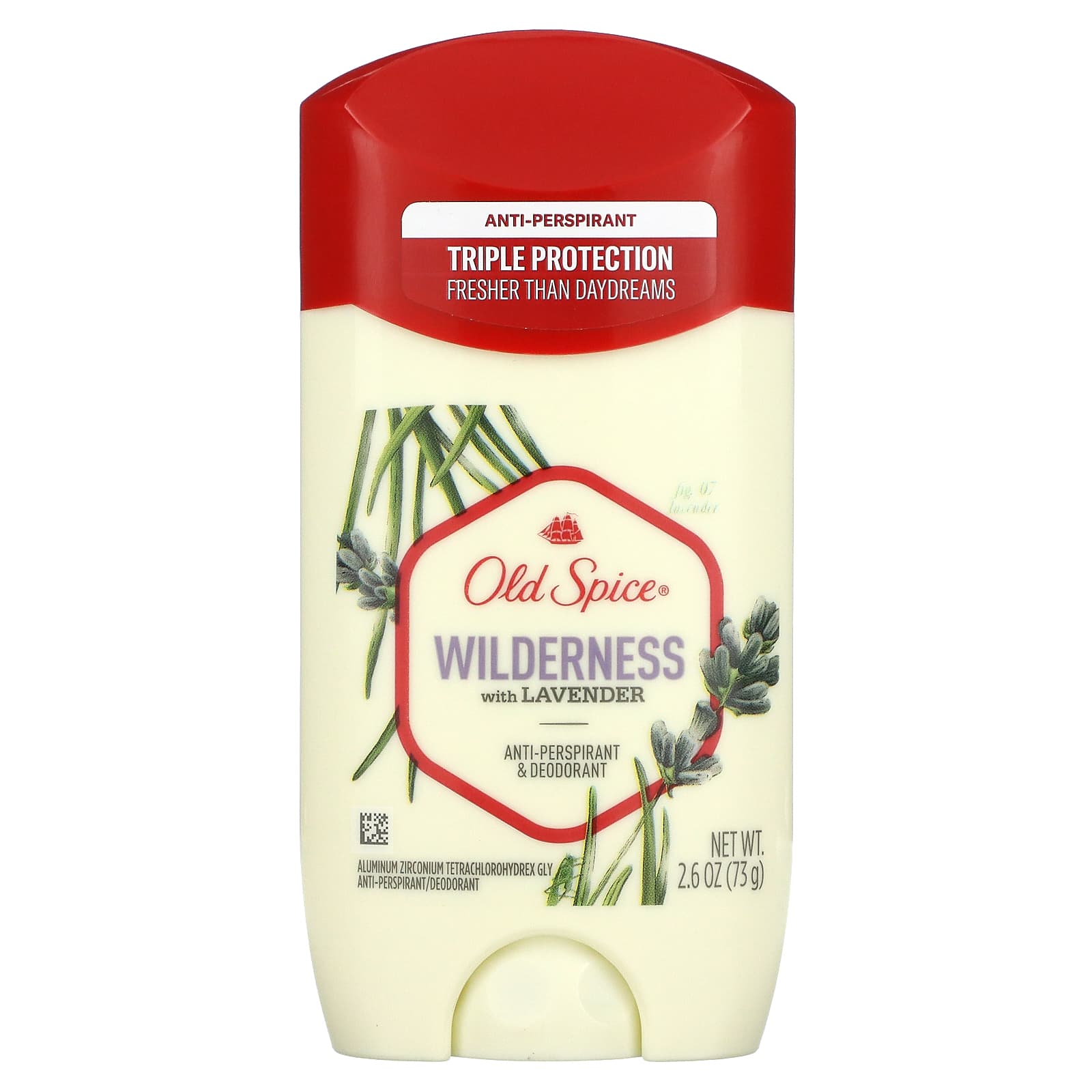 Old Spice, Антиперспирант и дезодорант, Wilderness с лавандой, 2,6 унции (73 г)