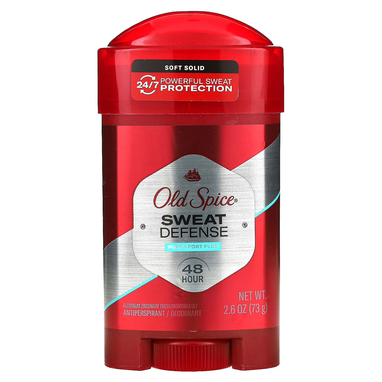 Old Spice, Sweat Defense, дезодорант-антиперспирант, твердый, Pure Sport Plus, 73 г (2,6 унции)