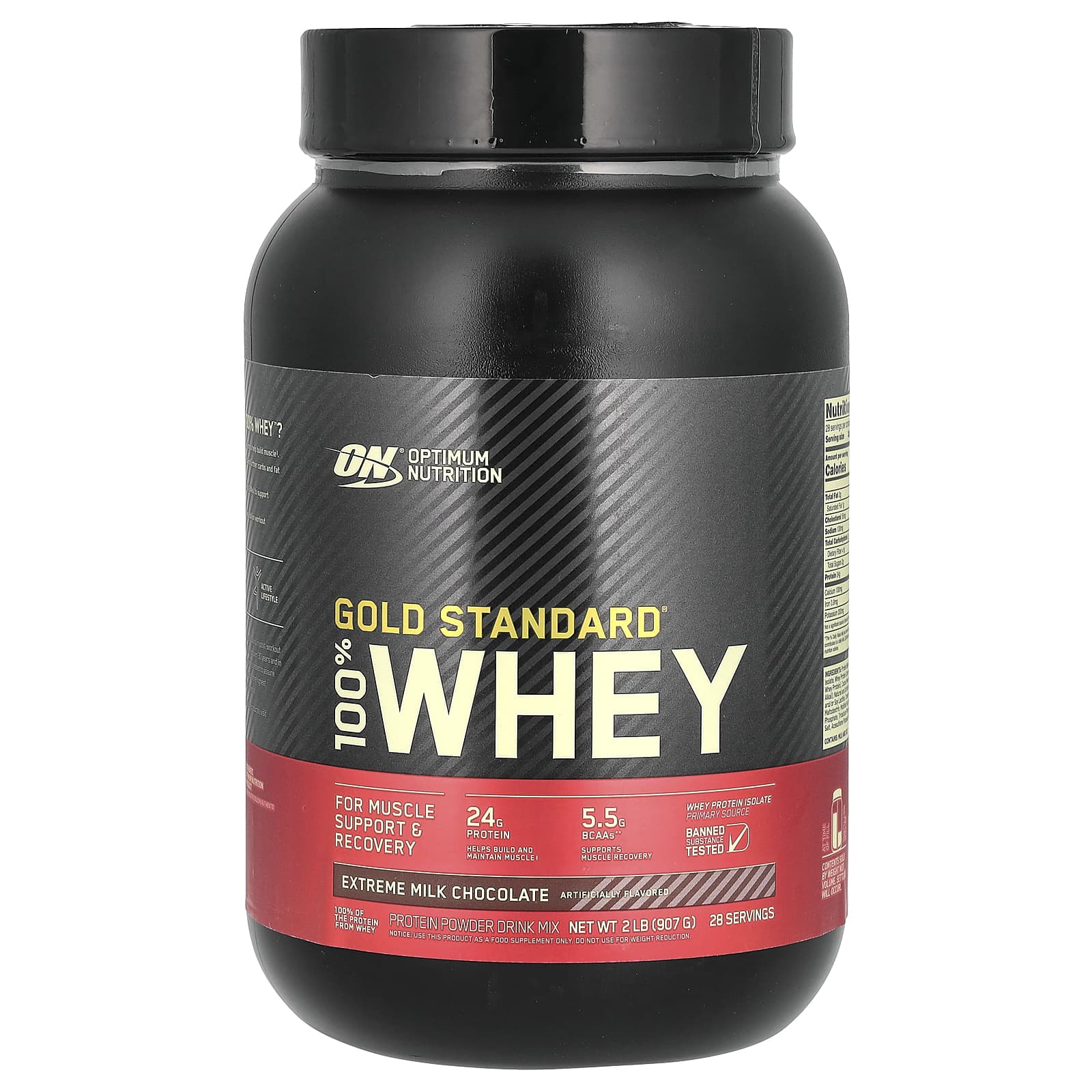 Optimum Nutrition, Gold Standard 100% Whey, протеиновая сыворотка со вкусом молочного шоколада, 907 г (2 фунта)