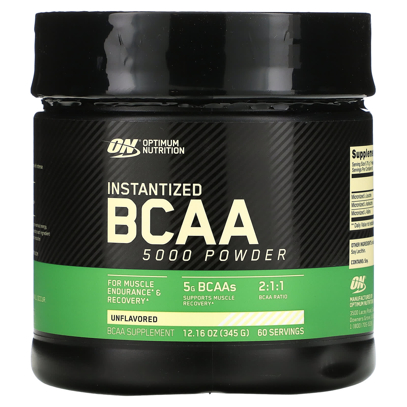 Optimum Nutrition, BCAA 5000, растворимый порошок, без добавок, 345 г (12,16 унции)