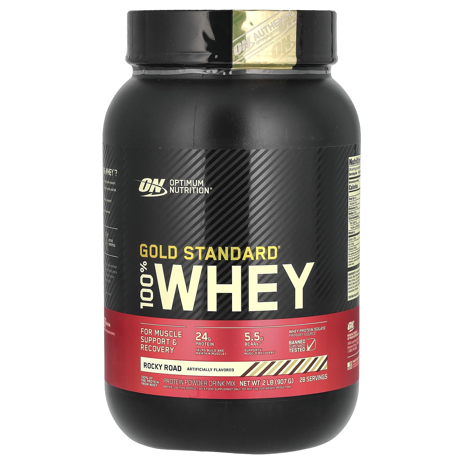 Optimum Nutrition, Gold Standard 100% Whey, протеиновая сыворотка со вкусом мороженого, 907 г (2 фунта)