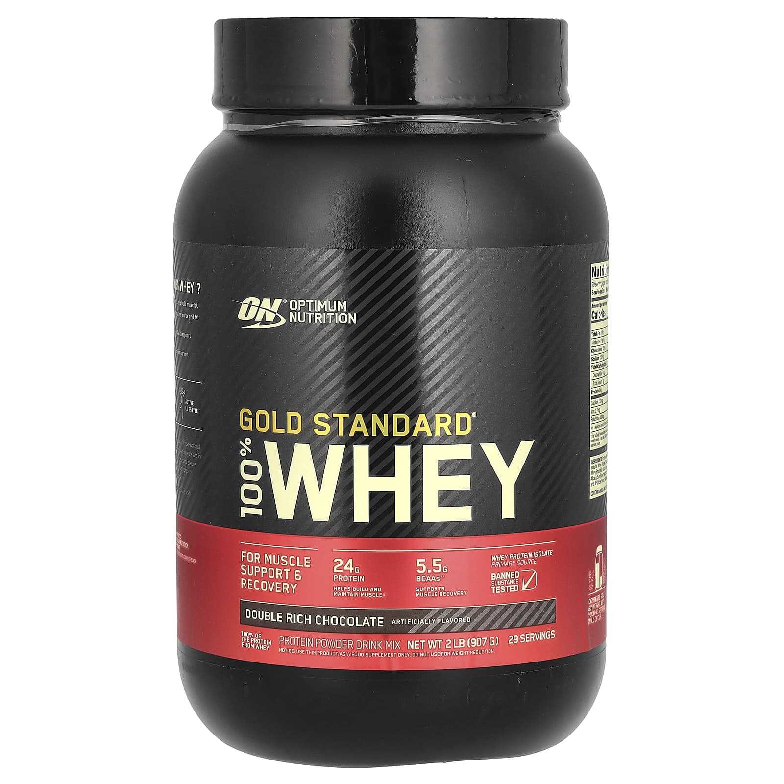 Optimum Nutrition, Gold Standard 100% Whey, сыворотка с насыщенным шоколадным вкусом, 907 г (2 фунта)