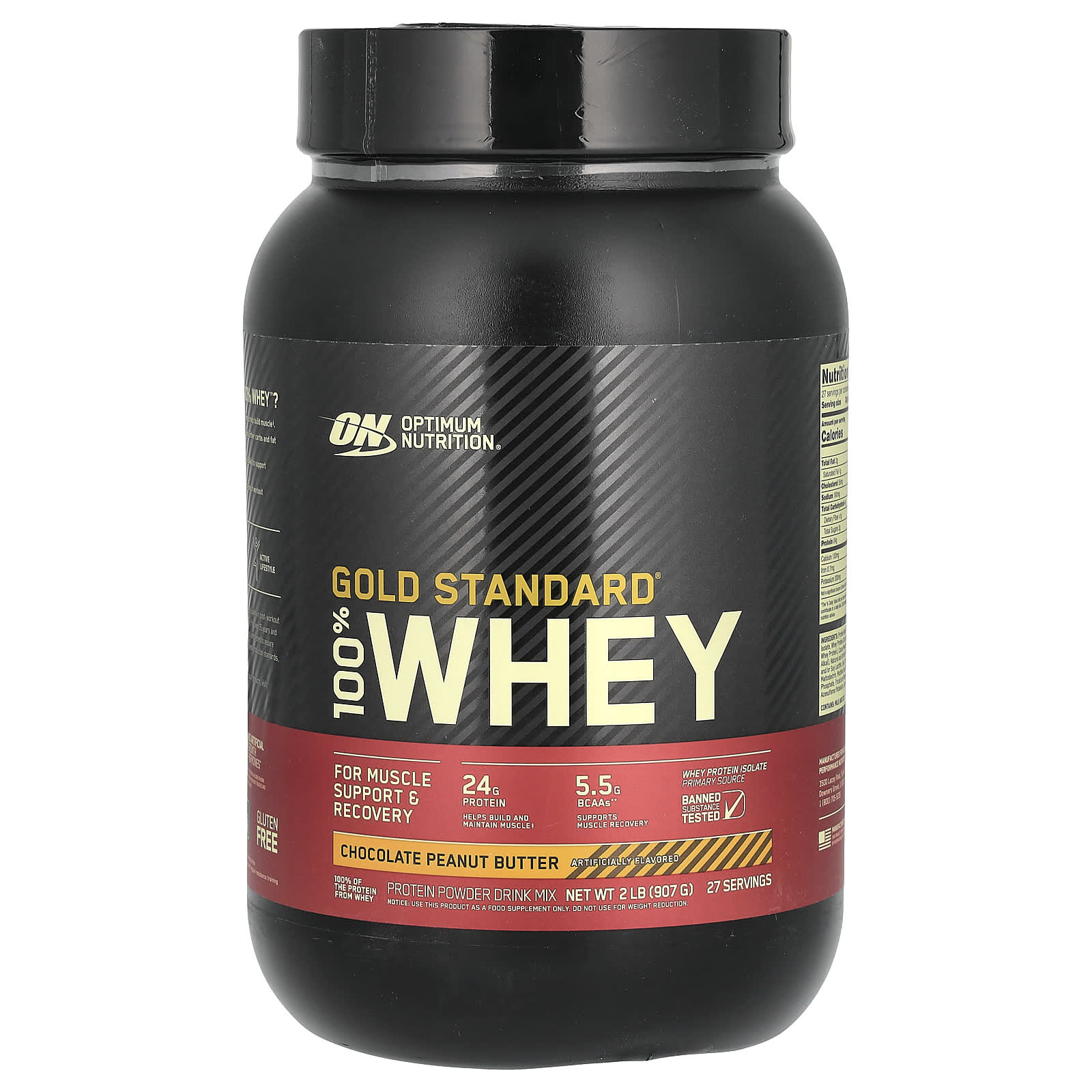 Optimum Nutrition, Gold Standard 100% Whey, шоколадно-арахисовая паста, 907 г (2 фунта)