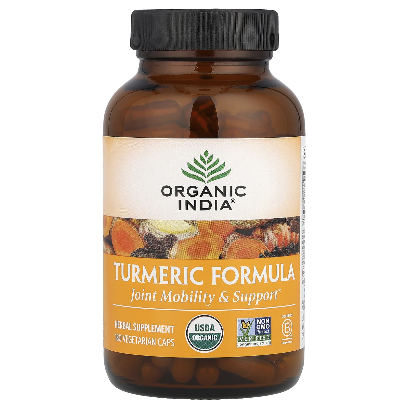 Organic India Turmeric Formula куркума поддержка подвижности и здоровья суставов 180 растительных капсул 7290₽