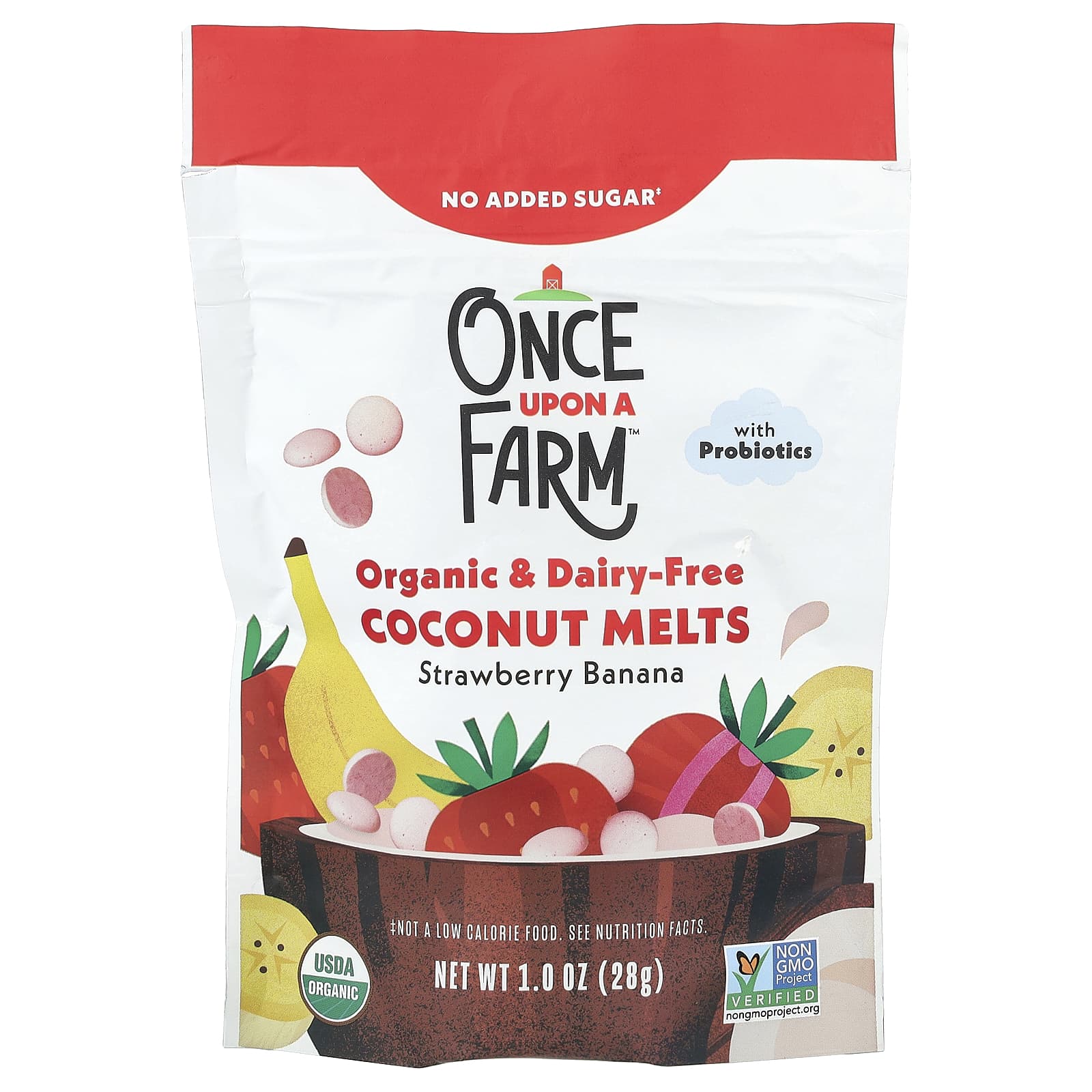 Once Upon A Farm Organic Coconut Melts для малышей клубника и банан 28 г 1 унция 1590₽