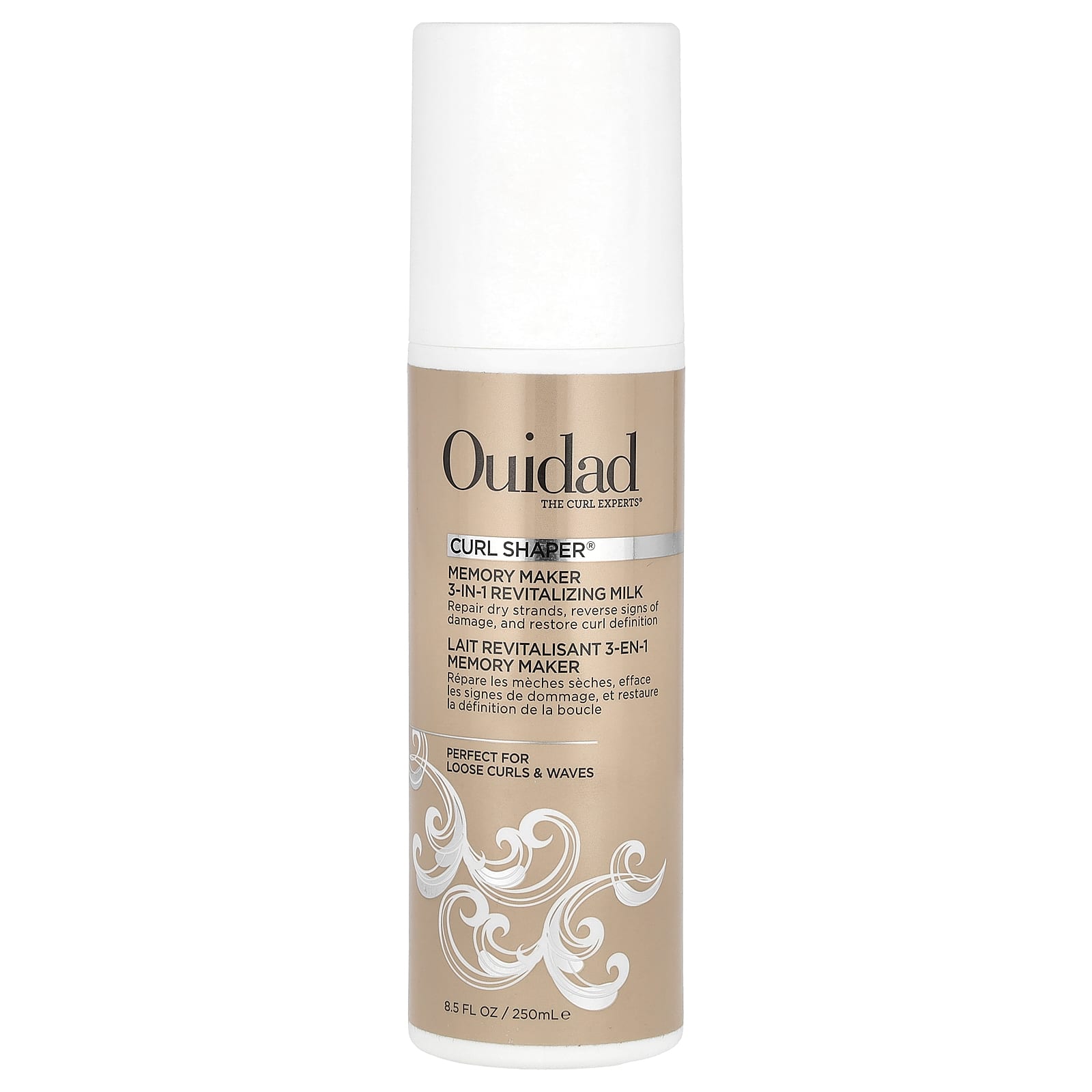 Ouidad, Curl Shaper®, восстанавливающее молочко 3-в-1 для создания памяти, 250 мл (8,5 жидк. Унции)