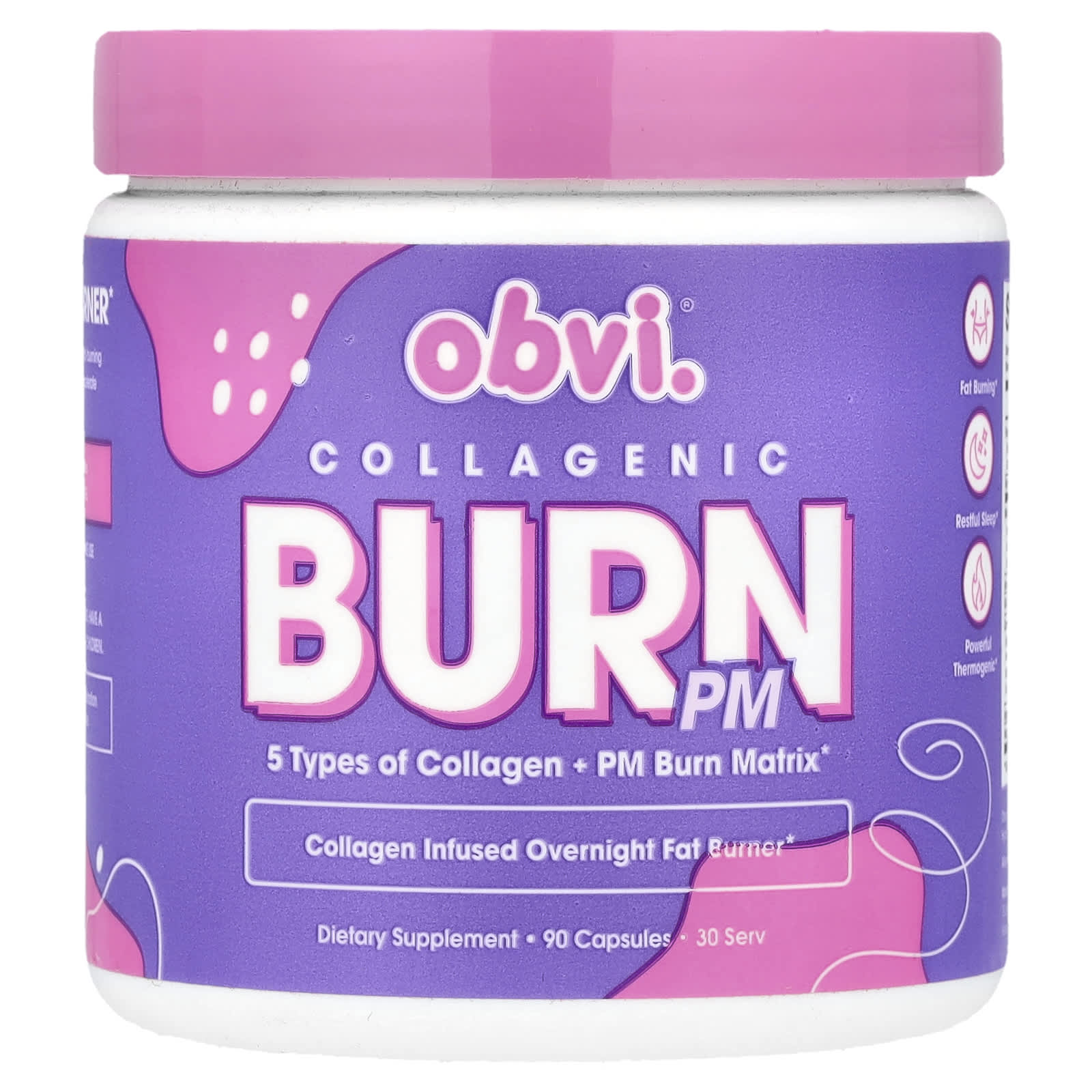 Obvi, Collagenic Burn PM`` 90 капсул