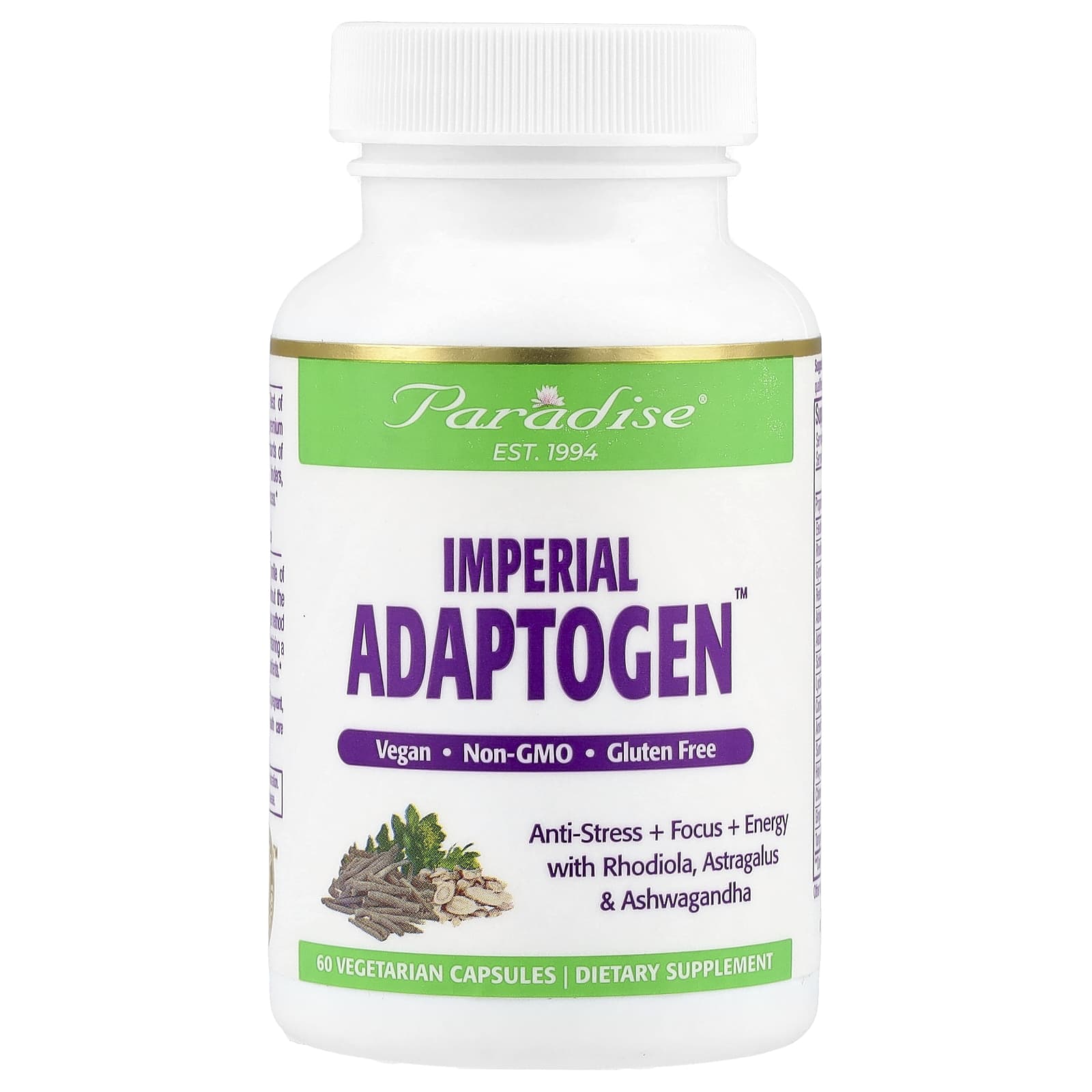 Paradise Herbs, Imperial Adaptogen, 60 растительных капсул