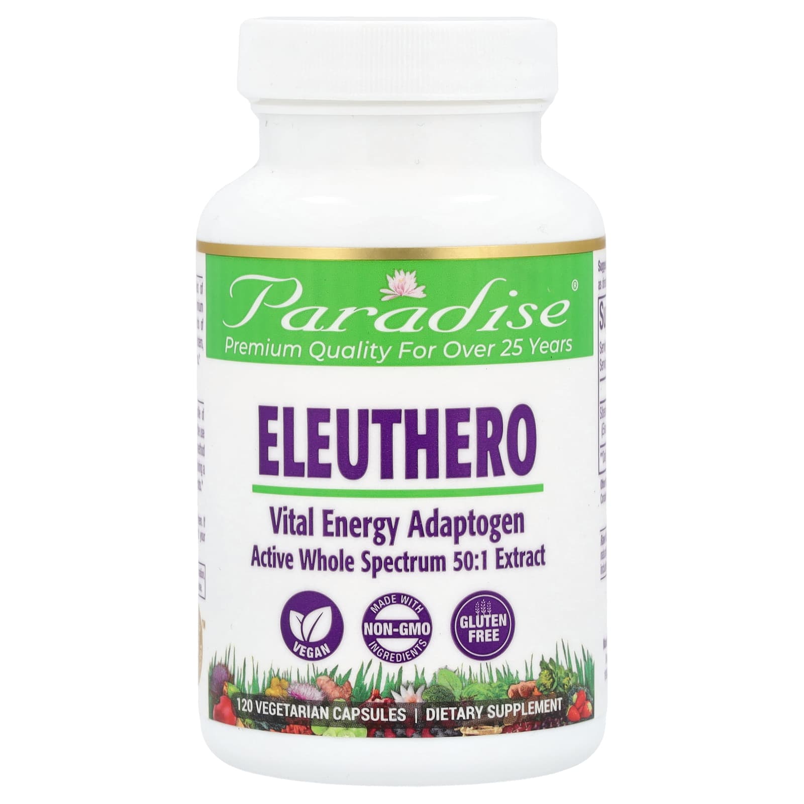 Paradise Herbs, Eleuthero, 120 вегетарианских капсул