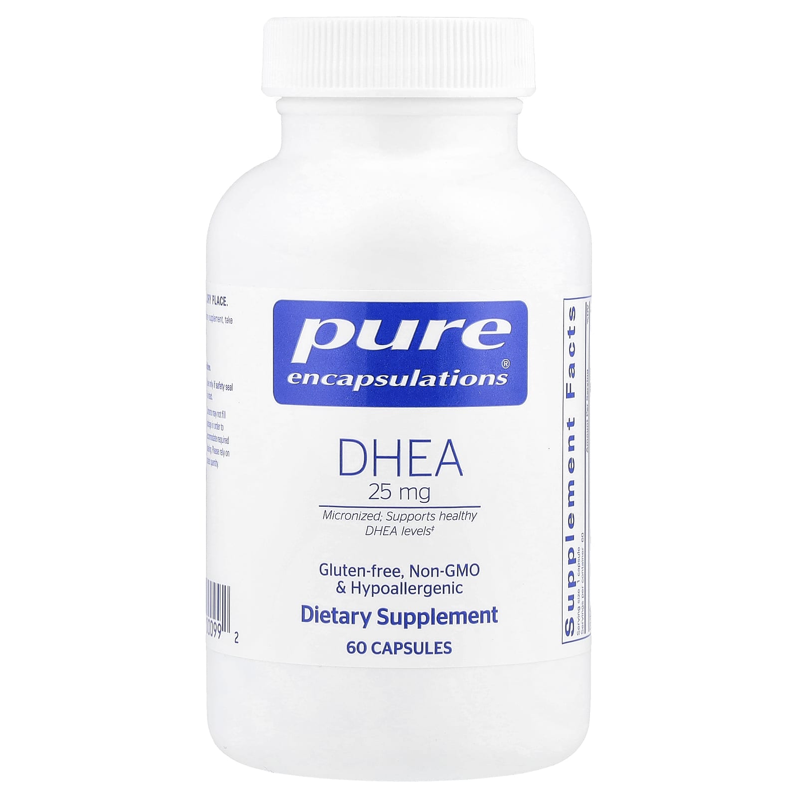 Pure Encapsulations, ДГЭА, 25 мг, 60 капсул