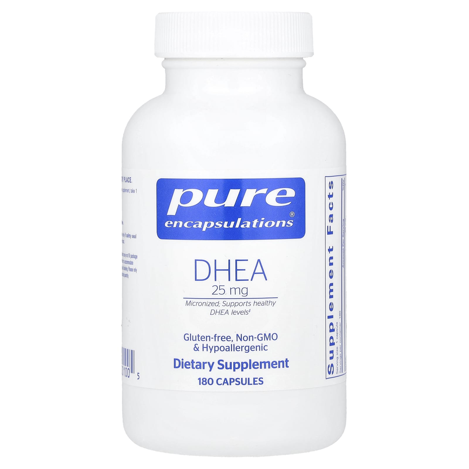 Pure Encapsulations, ДГЭА, 25 мг, 180 капсул