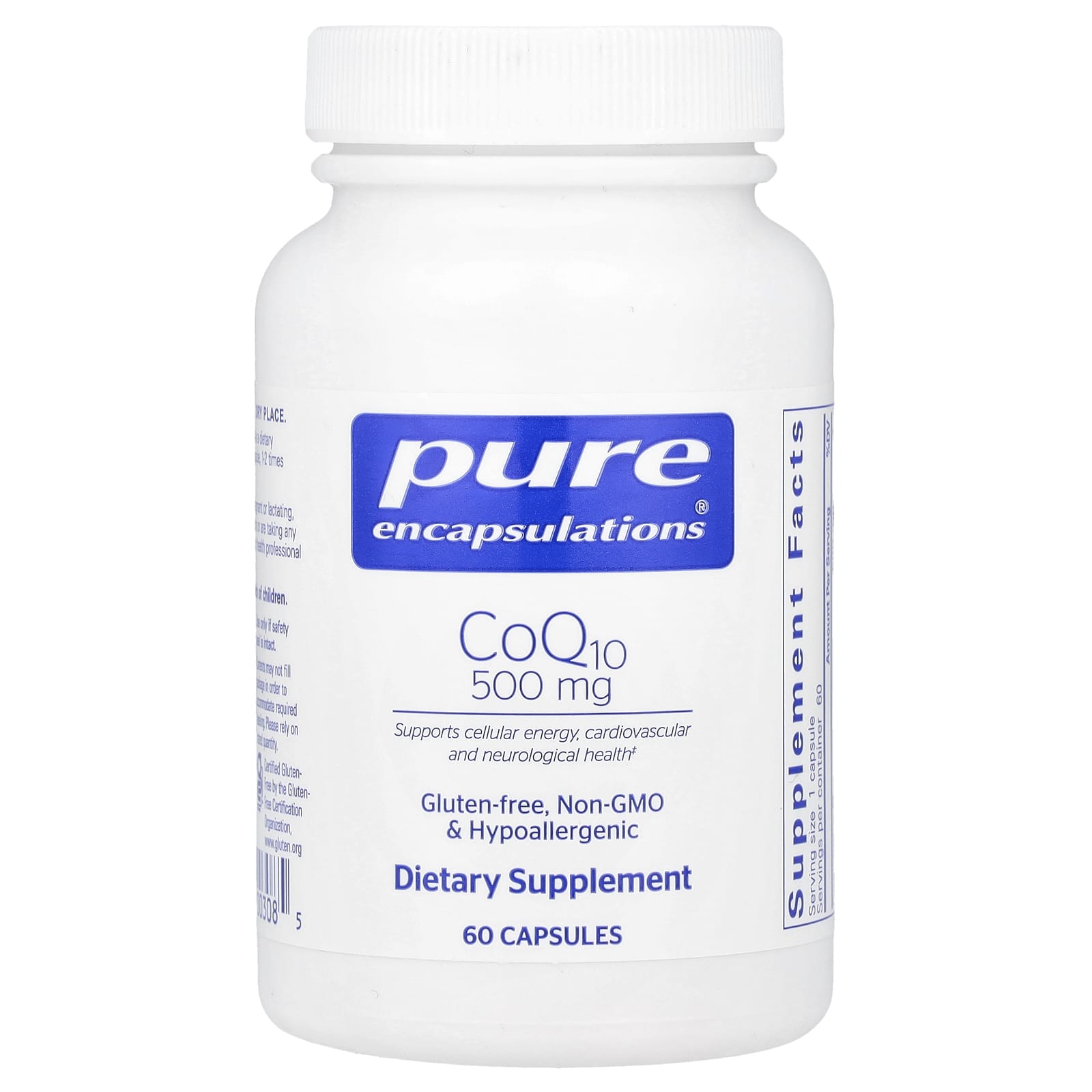 Pure Encapsulations, CoQ10, 500 мг, 60 капсул