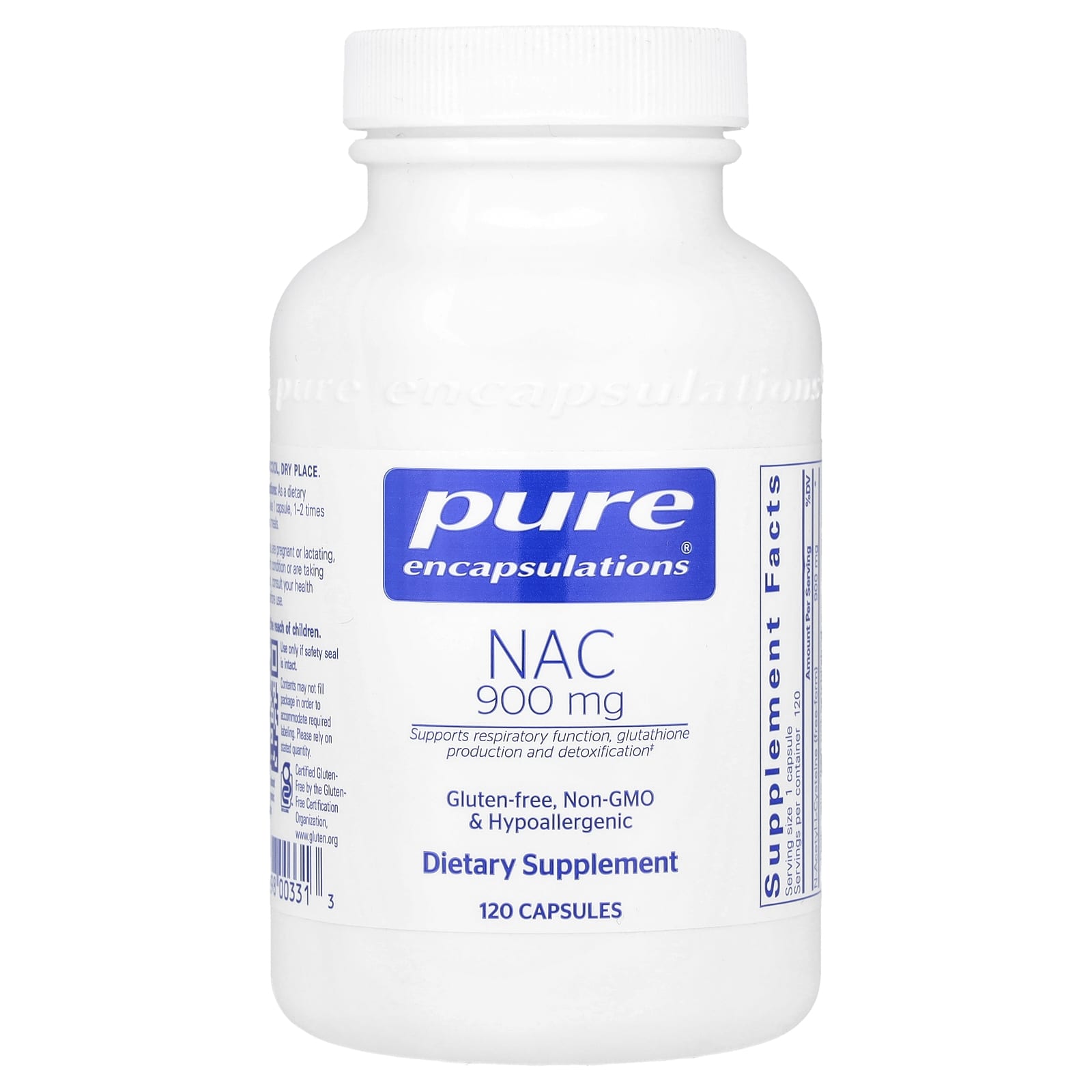 Pure Encapsulations, NAC, 900 мг, 120 капсул