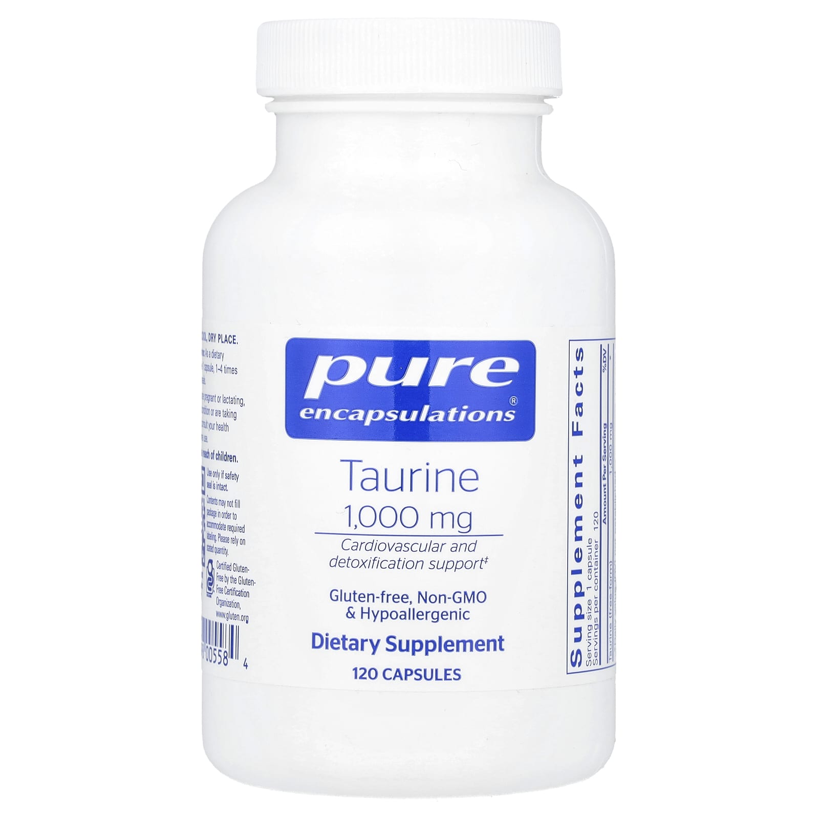 Pure Encapsulations, таурин, 1000 мг, 120 капсул