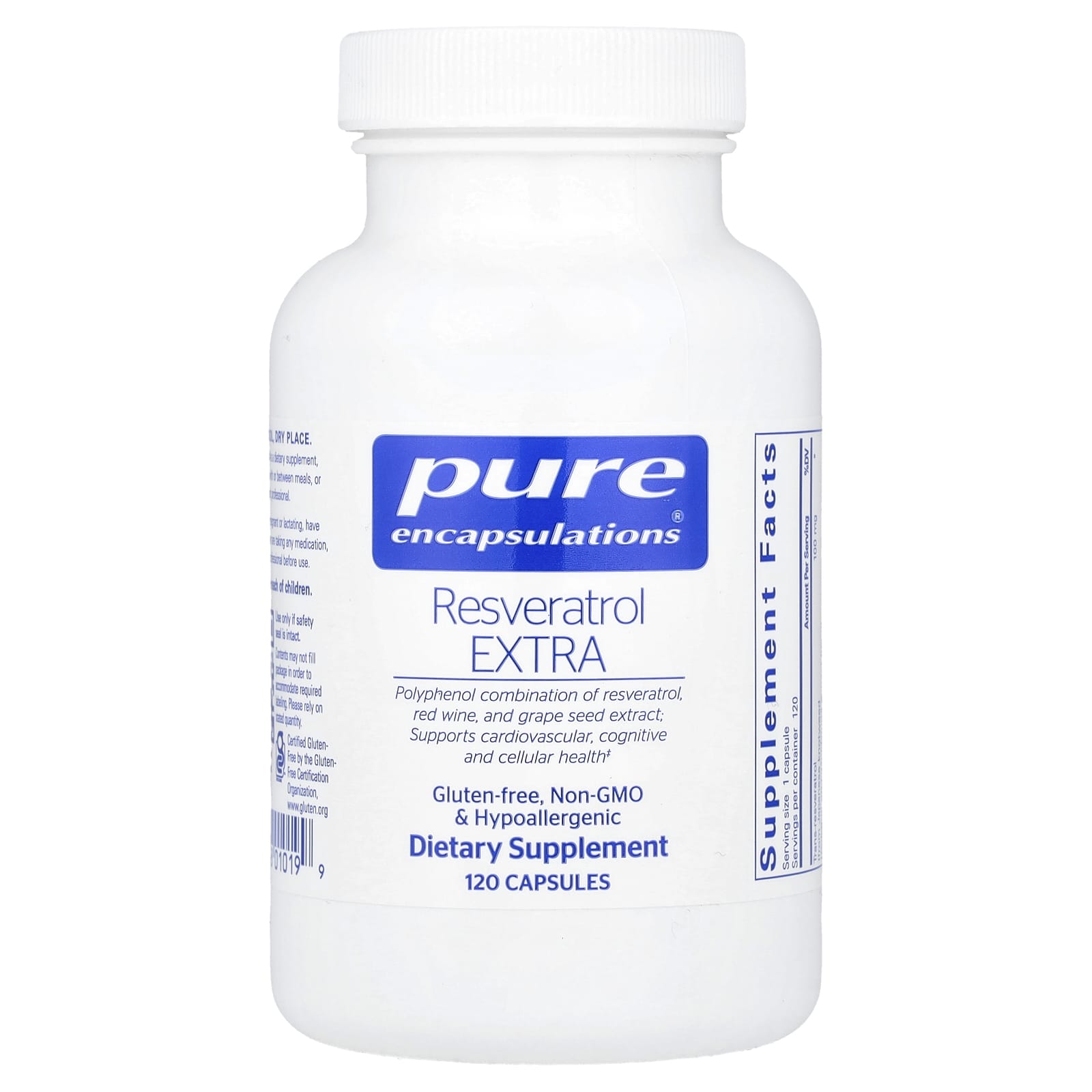 Pure Encapsulations, Ресвератрол экстра, 120 капсул