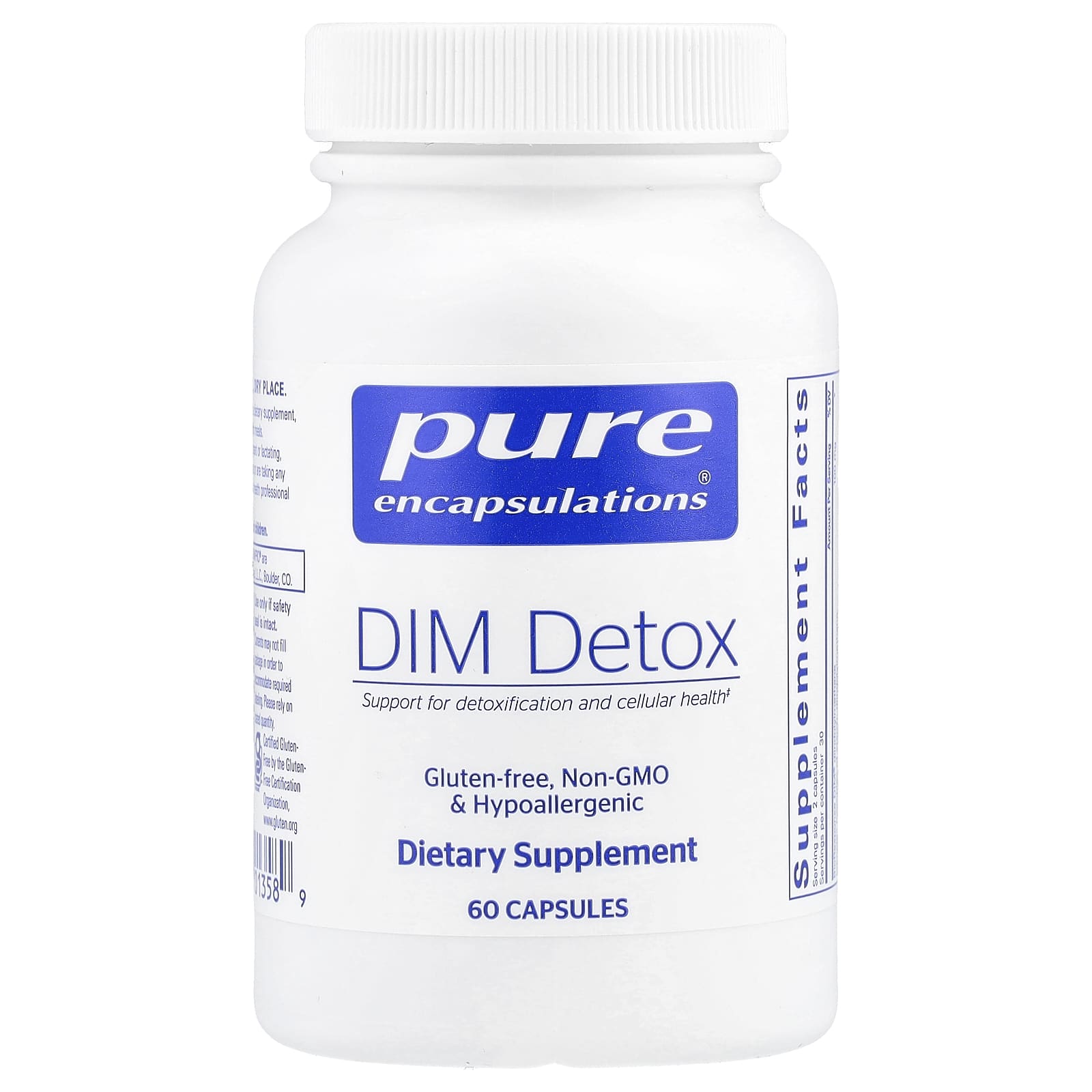 Pure Encapsulations, DIM Detox`` 60 капсул