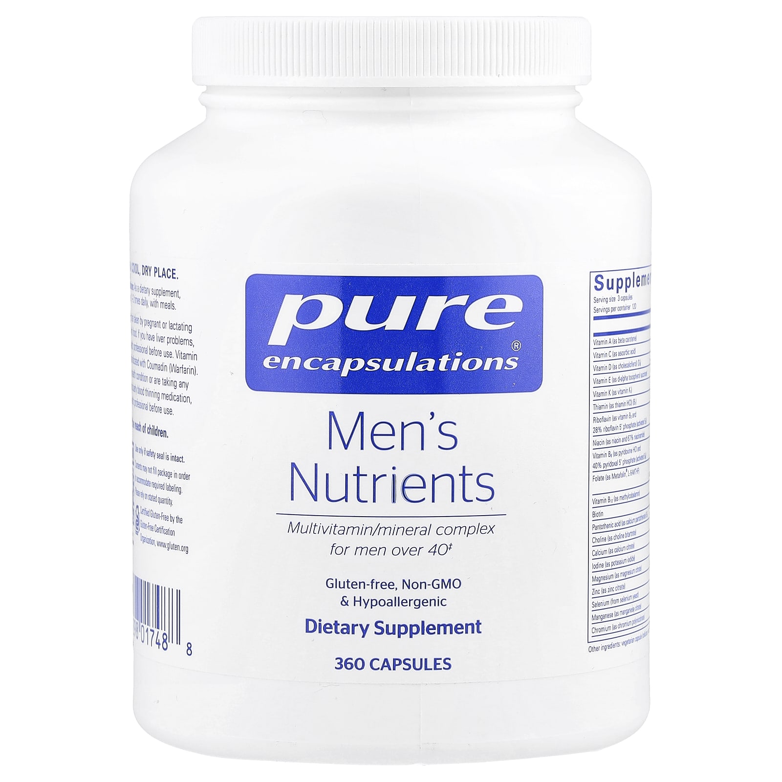 Pure Encapsulations, Men's Nutrients, мультивитаминный / минеральный комплекс для мужчин старше 40 лет, 360 капсул