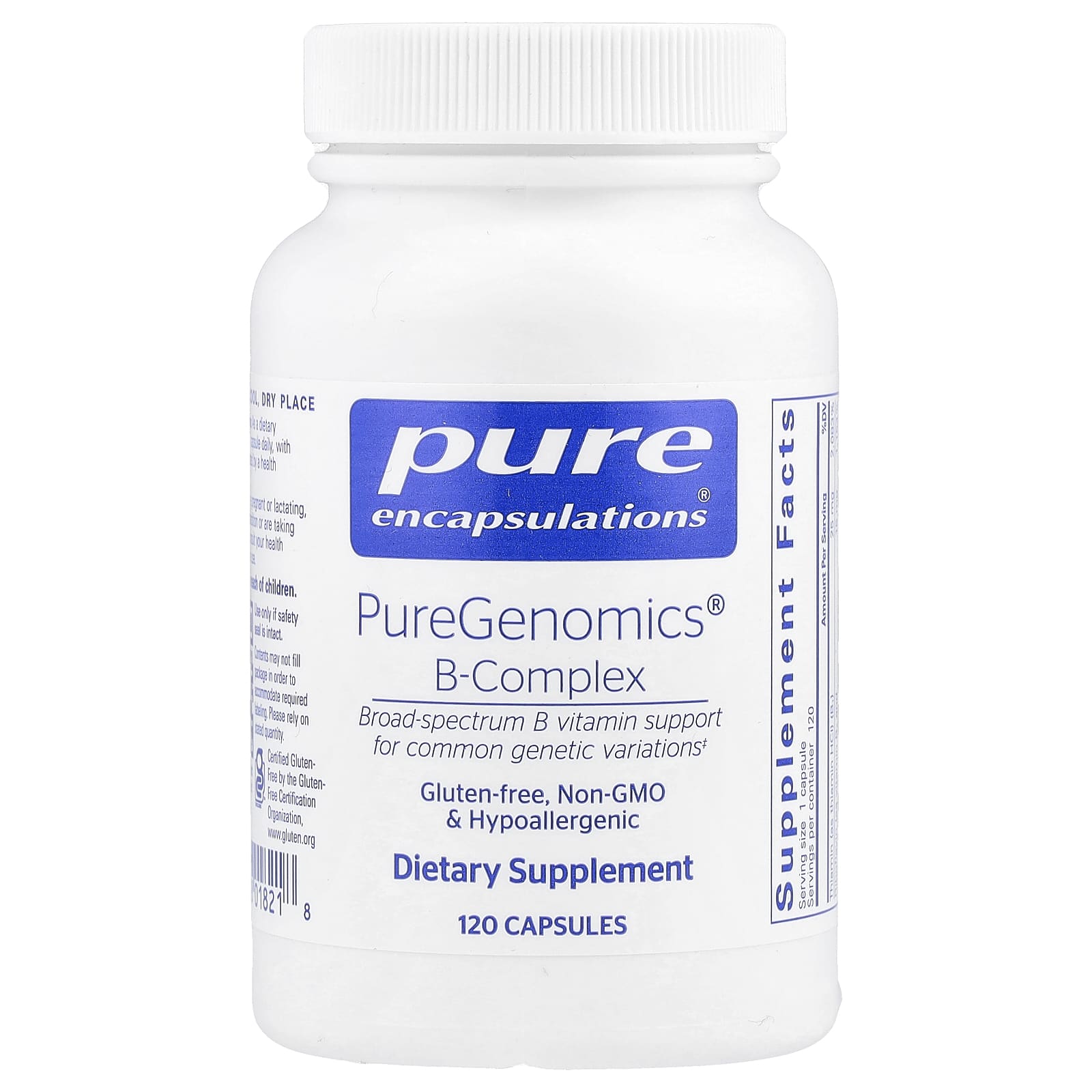 Pure Encapsulations, PureGenomics® B-Complex, 120 капсул