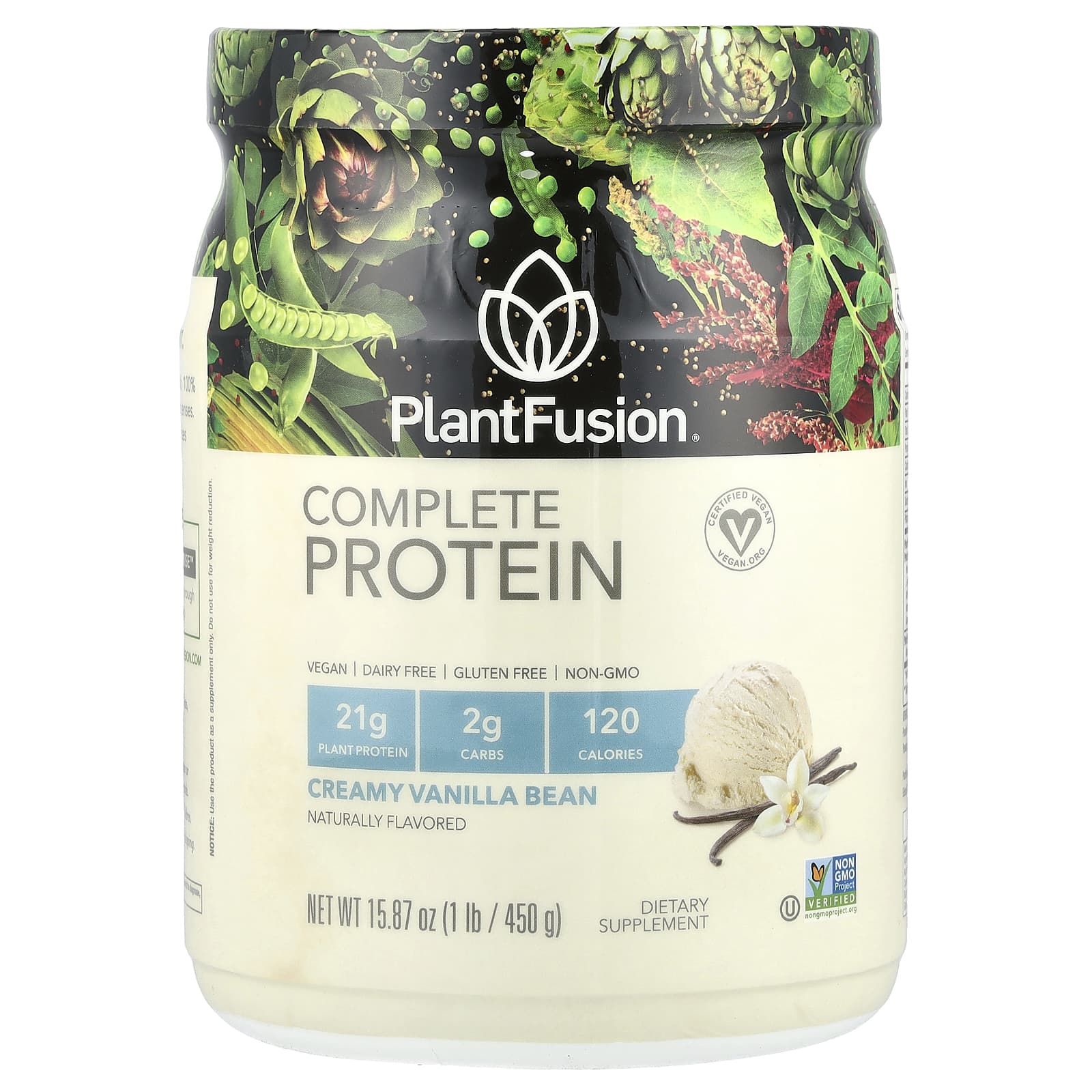 PlantFusion Complete Protein сливочные стручки ванили 450 г 1587 унции 5890₽