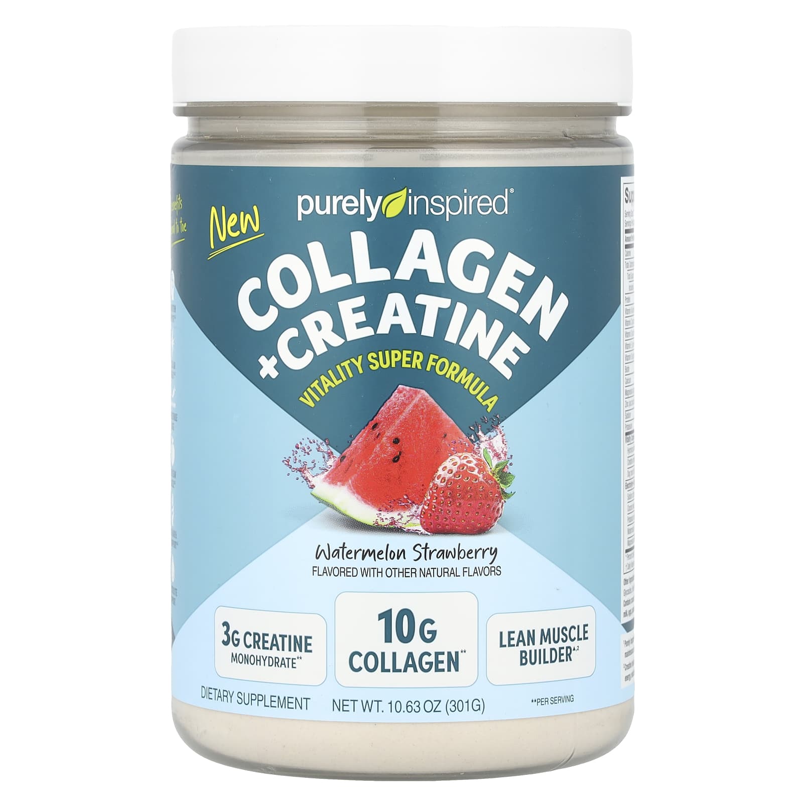 Purely Inspired, Collagen + Creatine, Watermelon Strawberry, 10.63 oz (301 g)