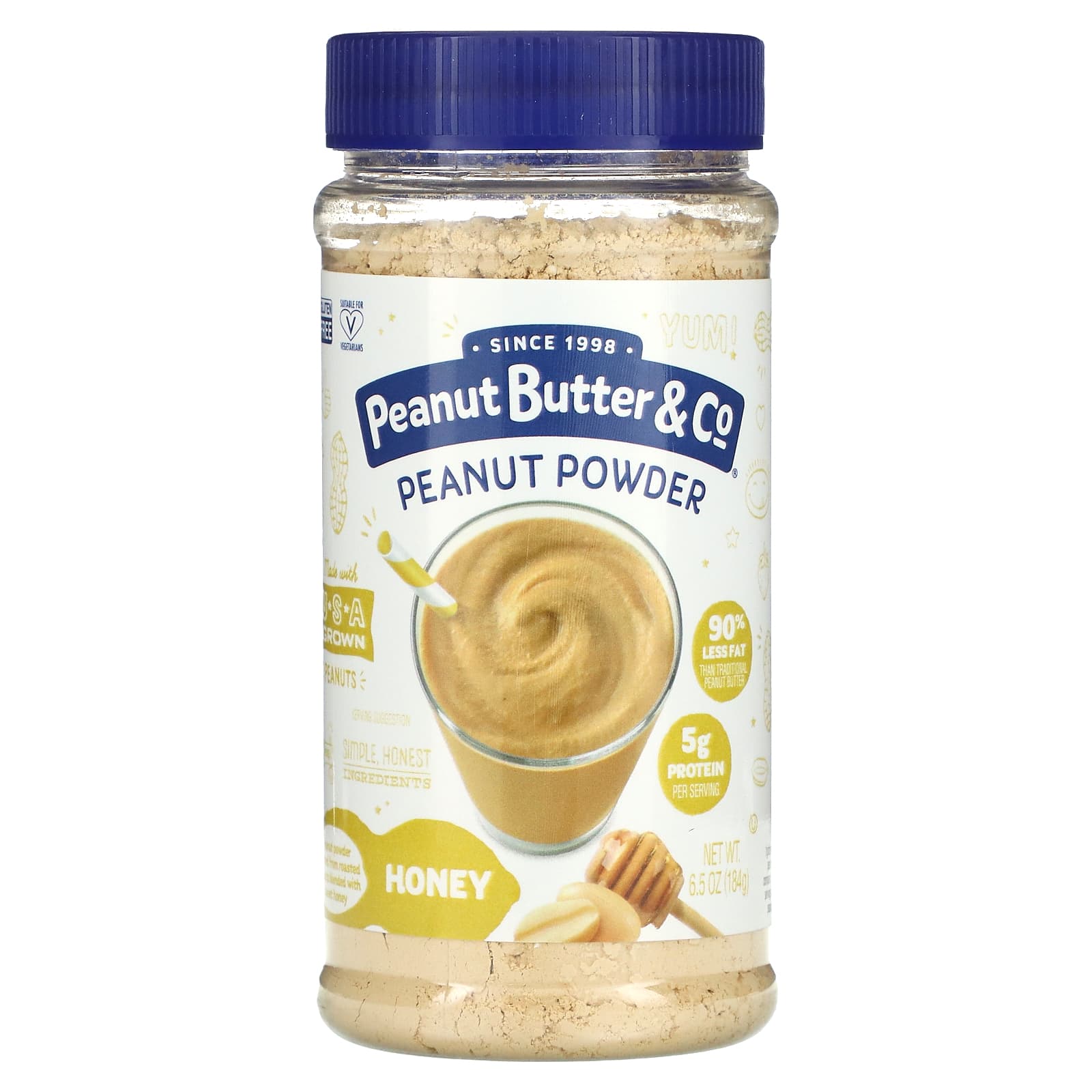 Peanut Butter - Co., Арахисовый порошок, мед, 6,5 унций (184 г)