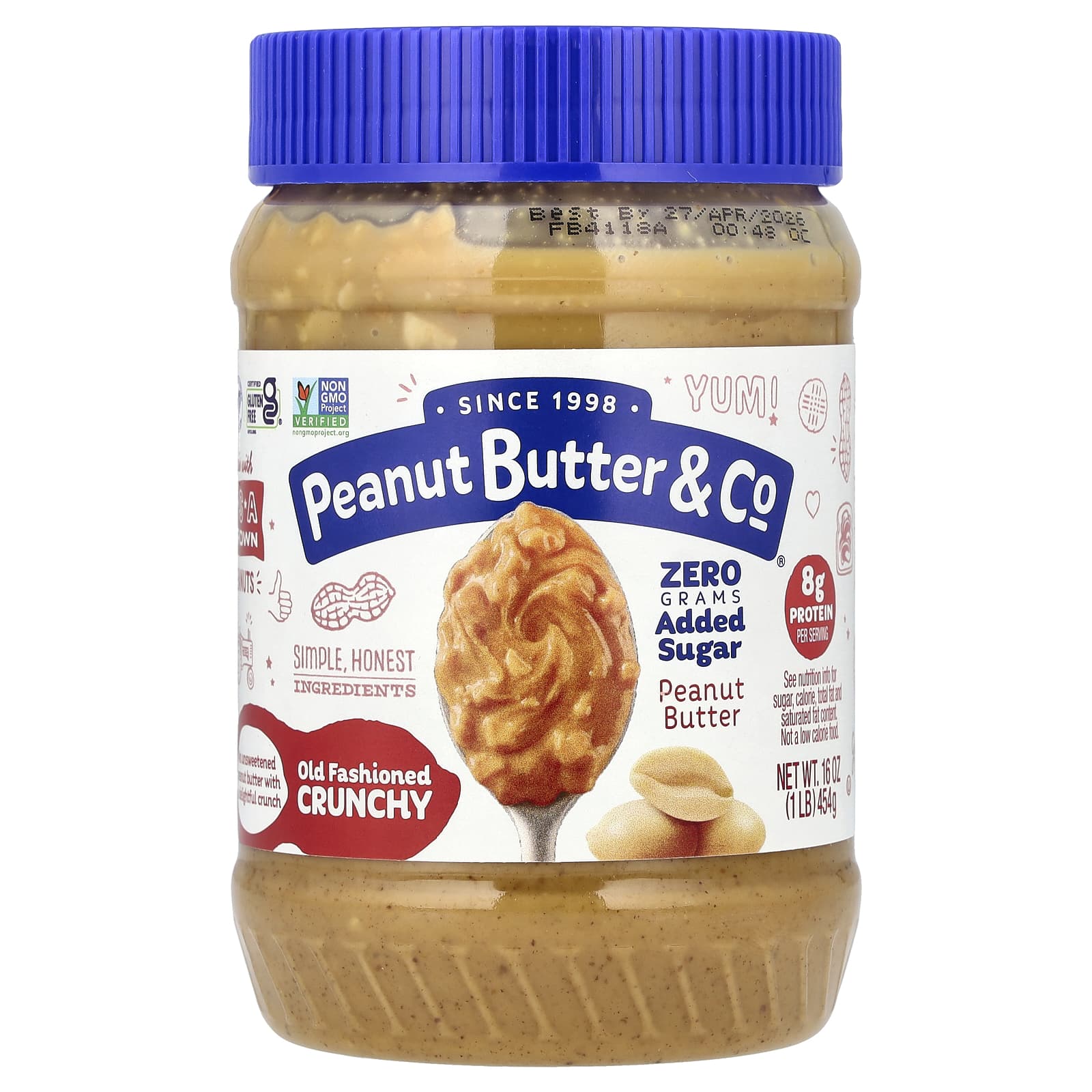 Peanut Butter - Co., арахисовая паста, классический рецепт с хрустящими кусочками арахиса, 454 г (16 унций)
