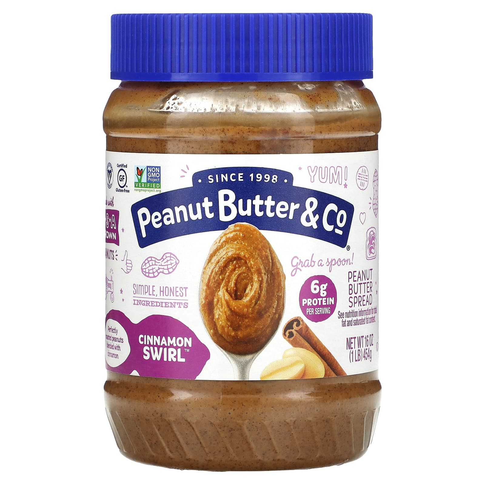 Peanut Butter & Co., арахисовая паста, корица, 454 г (16 унций)