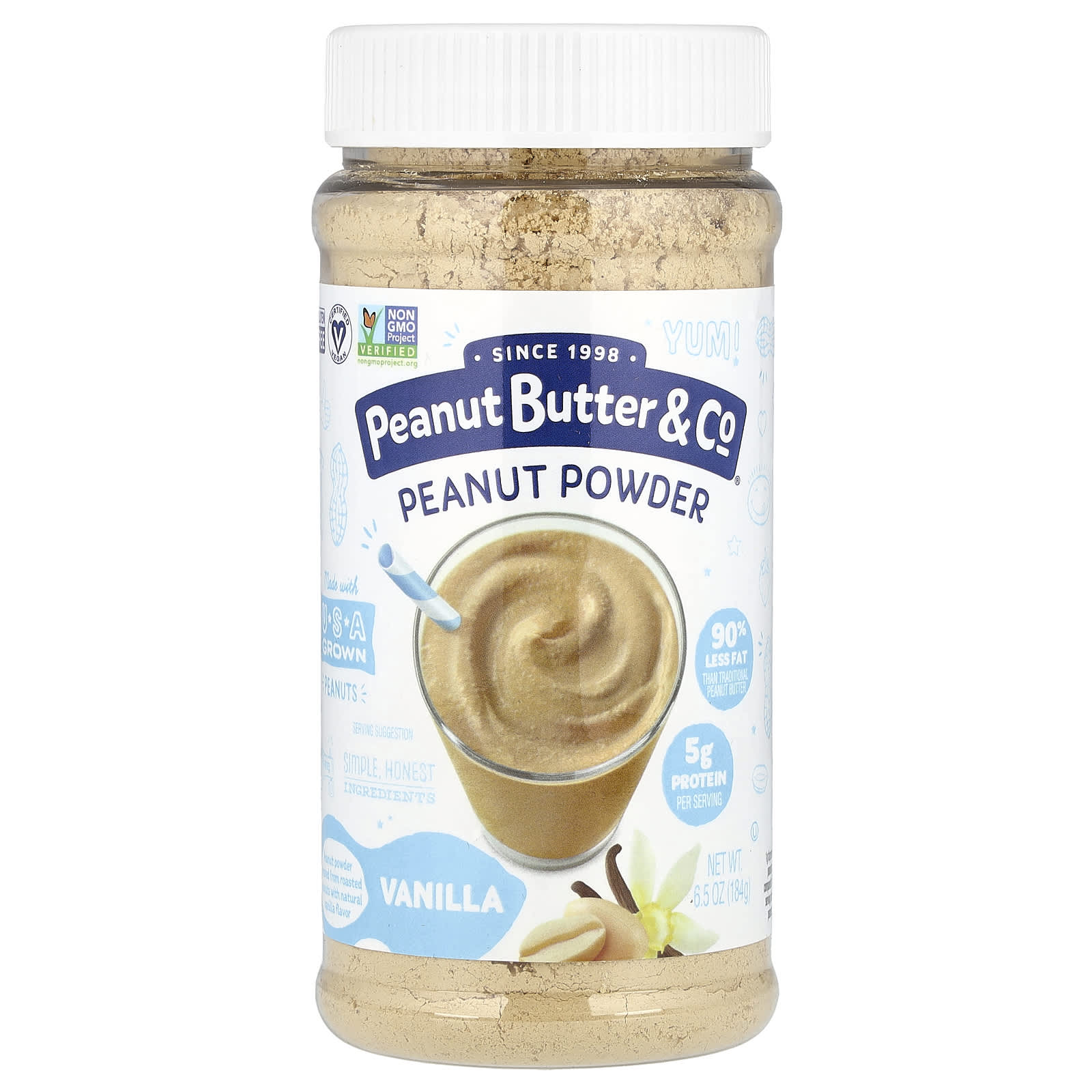 Peanut Butter - Co., Арахисовый порошок, ваниль, 184 г (6,5 унции)