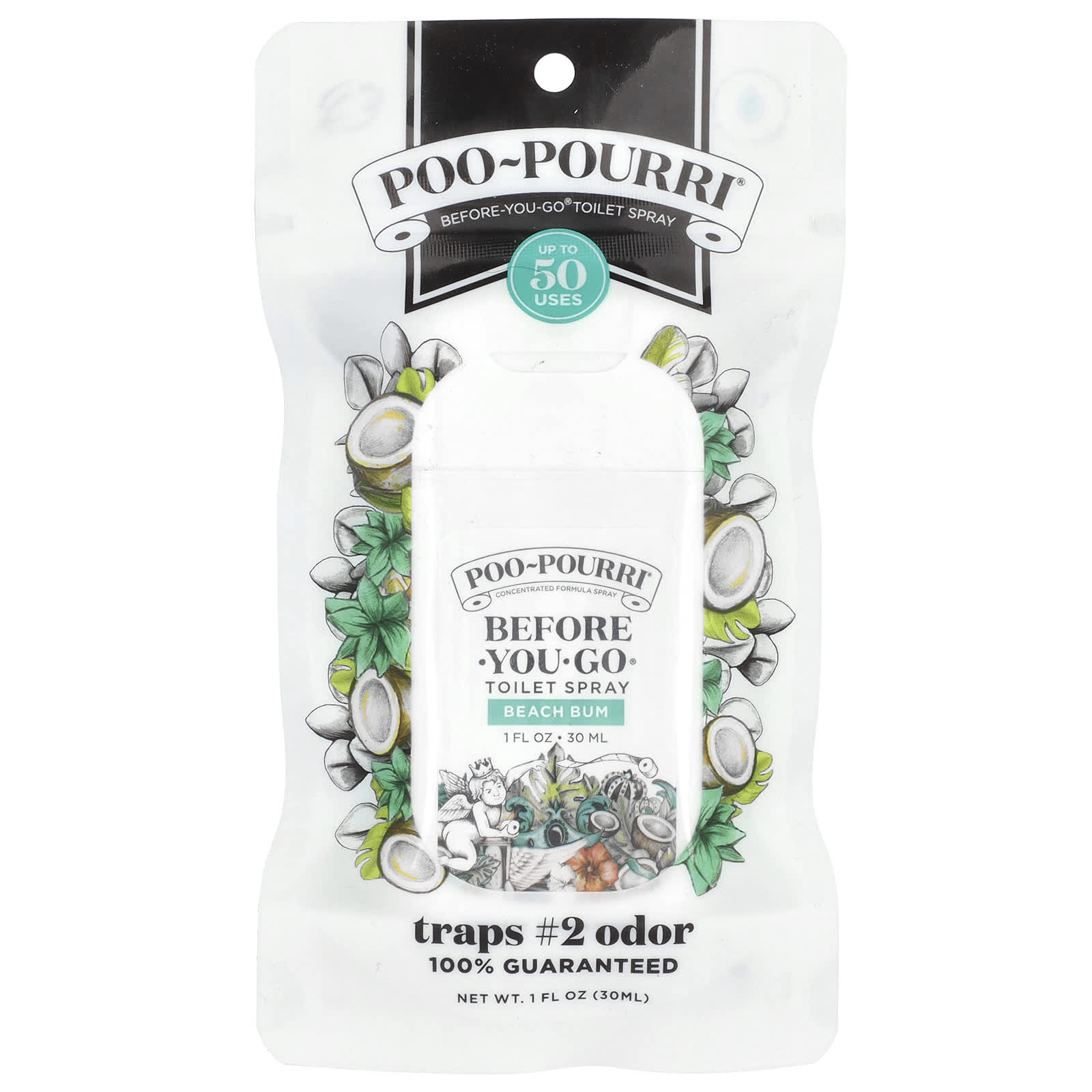 Poo-Pourri, Before-You-Go®, спрей для унитаза, Beach Bum, 30 мл (1 жидк. Унция)