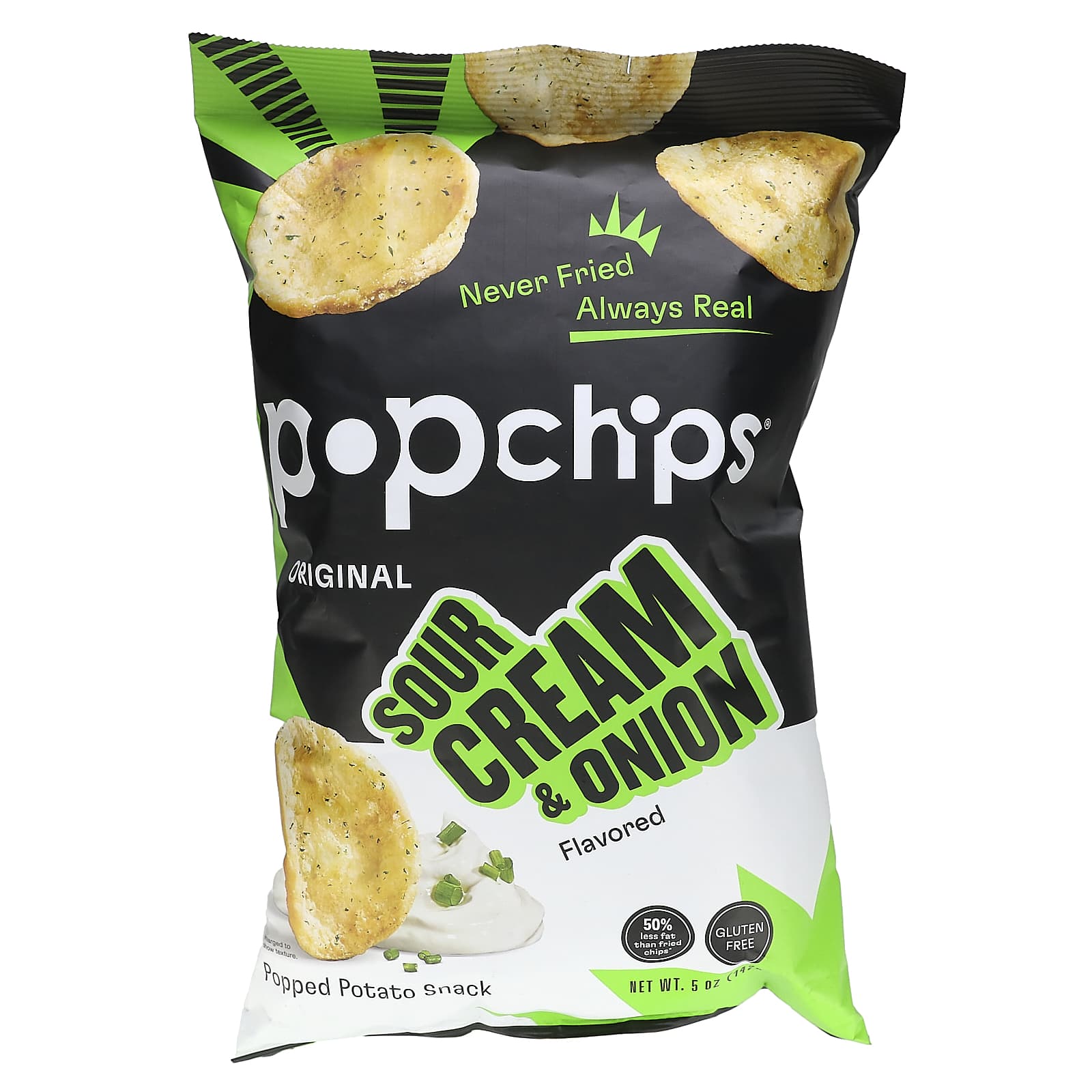 Popchips Картофельный чипсы сметана и лук 5 унций 142 г 1490₽
