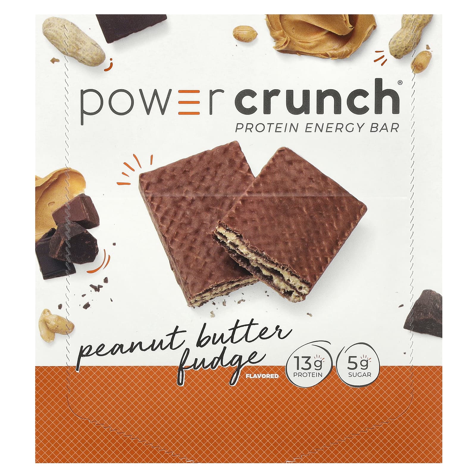 BNRG Power Crunch протеиновый энергетический батончик со вкусом арахисового масла и ирисок 12 шт по 40 г 4290₽