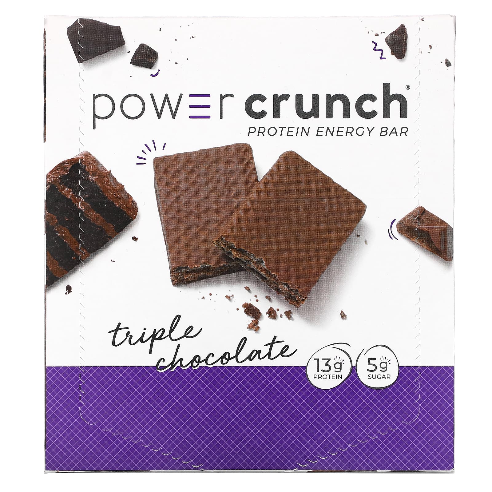 BNRG Протеиновый энергетический батончик Power Crunch оригинальная рецептура тройной шоколад 12 батончиков 40 г 14 унции каждый 4290₽