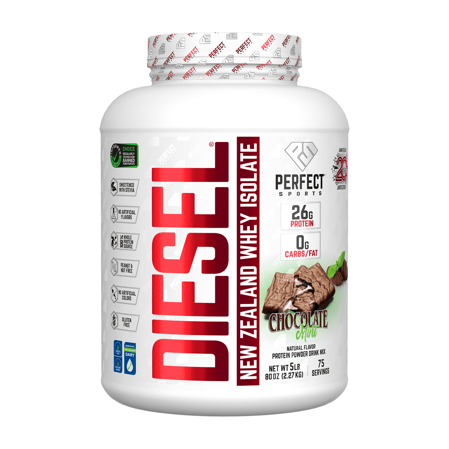 PERFECT Sports Diet новозеландский сывороточный изолят шоколад и мята 227 кг 5 фунтов 20090₽