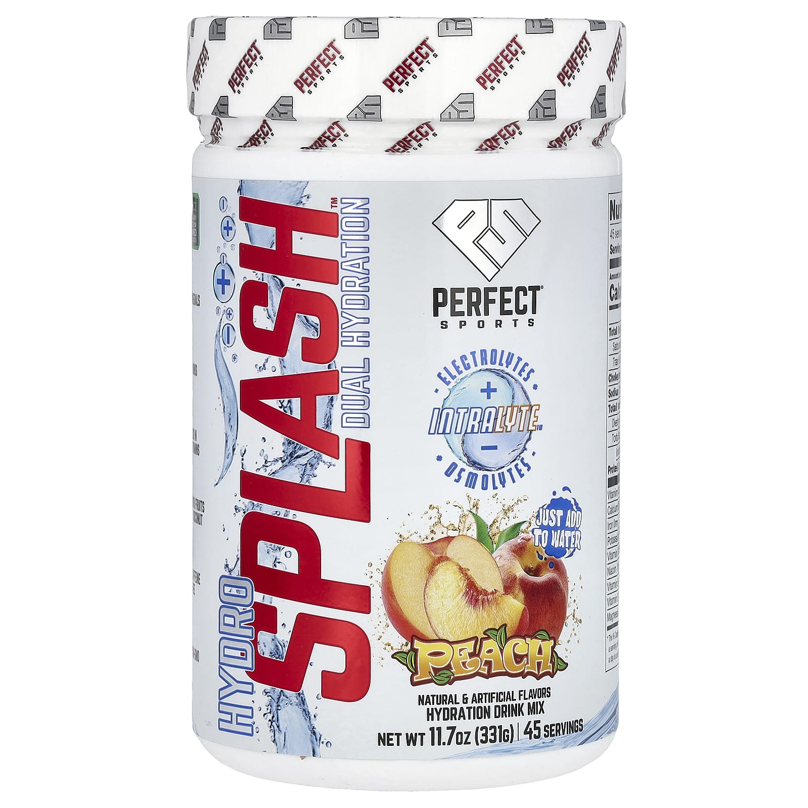 PERFECT Sports, Hydro Splash, двойное увлажнение, персик, 331 г (11,7 унции)