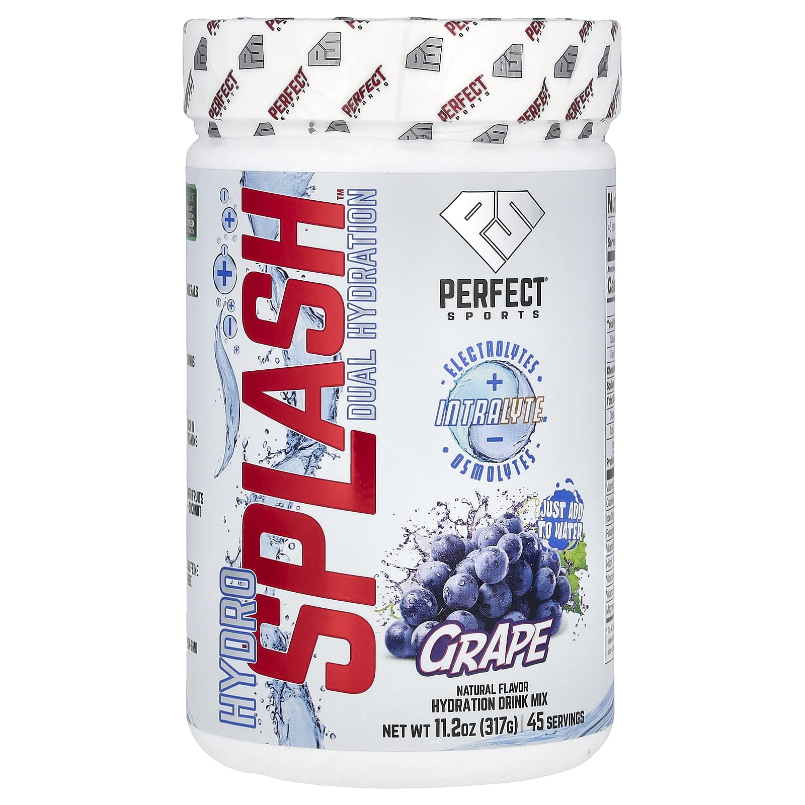 PERFECT Sports, Hydro Splash, двойное увлажнение, со вкусом винограда, 317 г (11,2 унции)