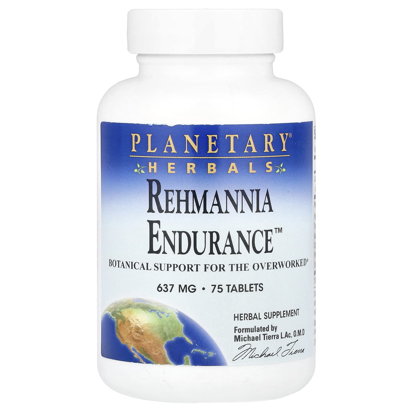 Planetary Herbals, Rehmannia Endurance ™, 75 таблеток