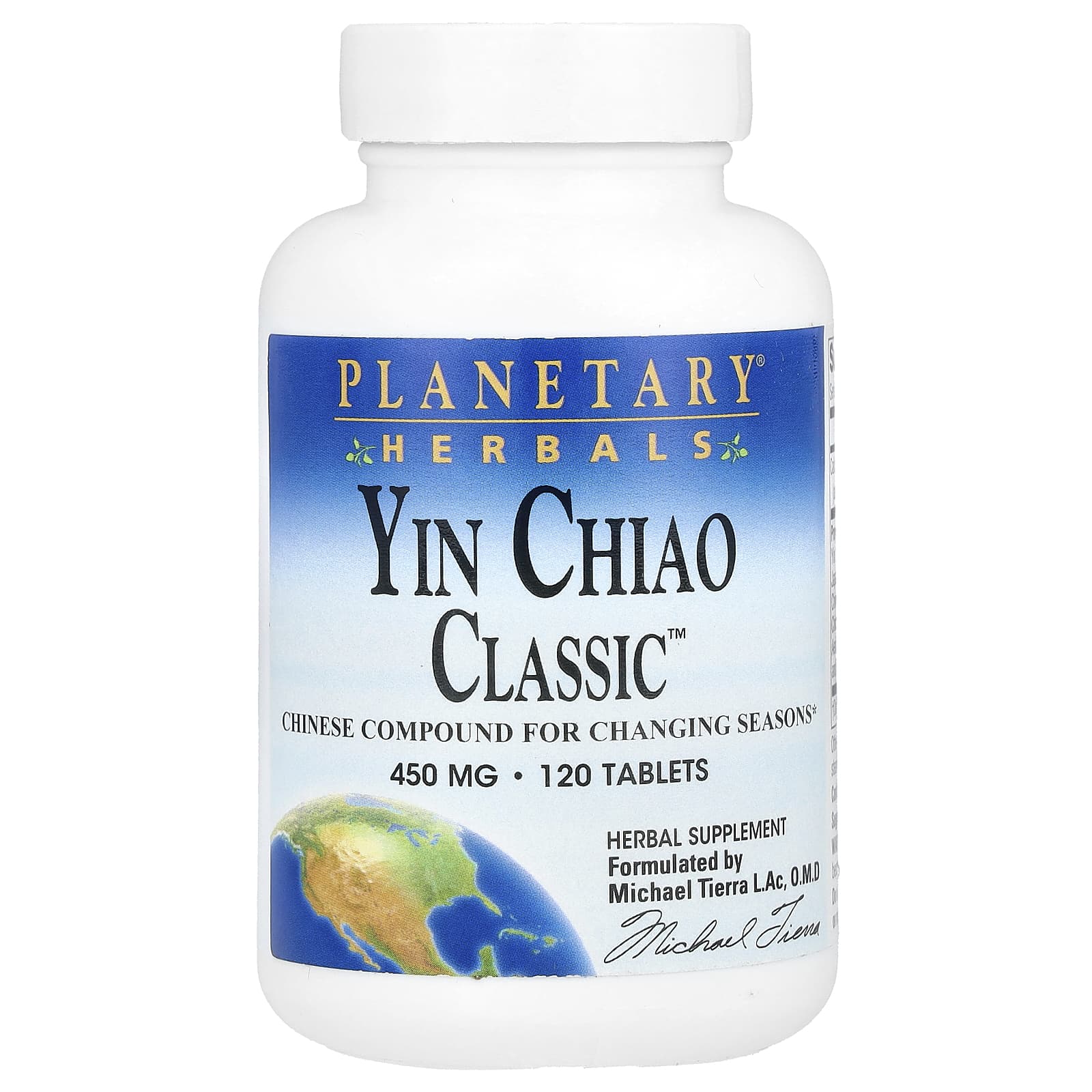 Planetary Herbals, Yin Chiao Classic, 450 мг, 120 таблеток