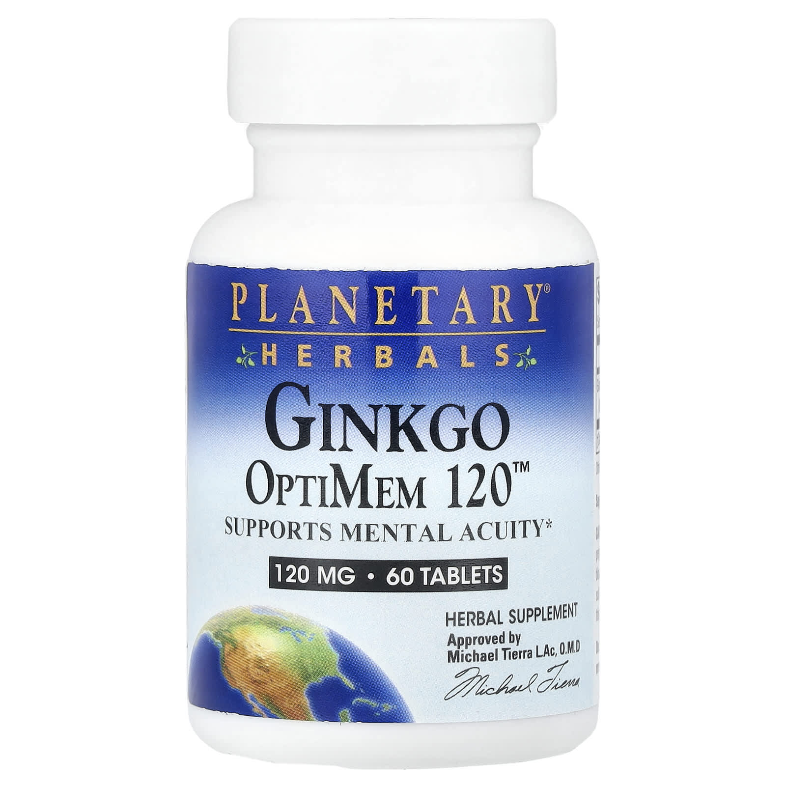 Planetary Herbals, Ginkgo OptiMem 120 ™, 120 мг, 60 таблеток