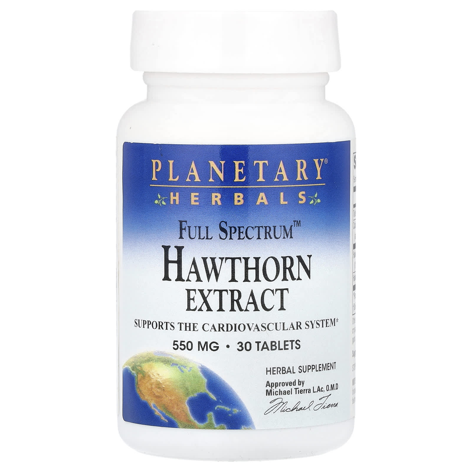 Planetary Herbals, Экстракт боярышника Full Spectrum ™, 550 мг, 30 таблеток