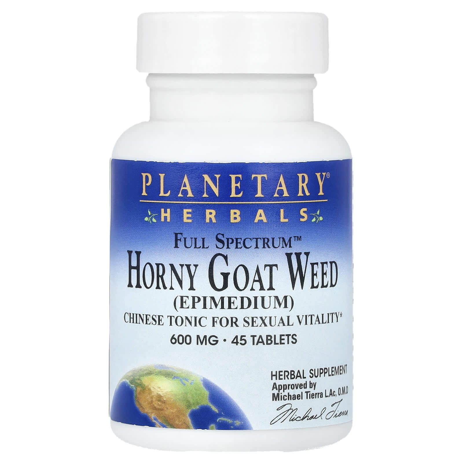 Planetary Herbals, Full Spectrum ™ Horny Goat Weed, 600 мг, 45 таблеток