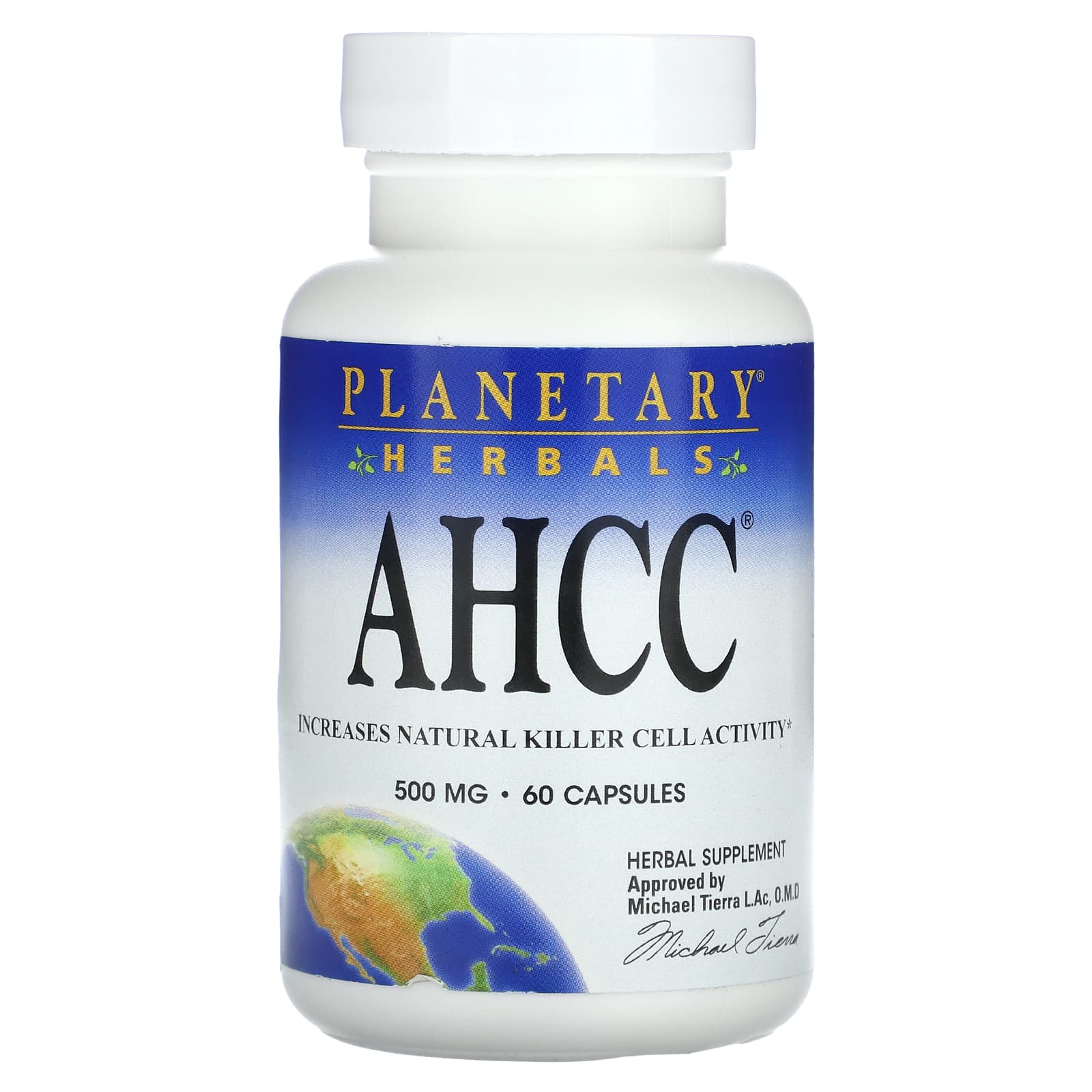 Planetary Herbals, AHCC, 500 мг, 60 капсул (250 мг в 1 капсуле)