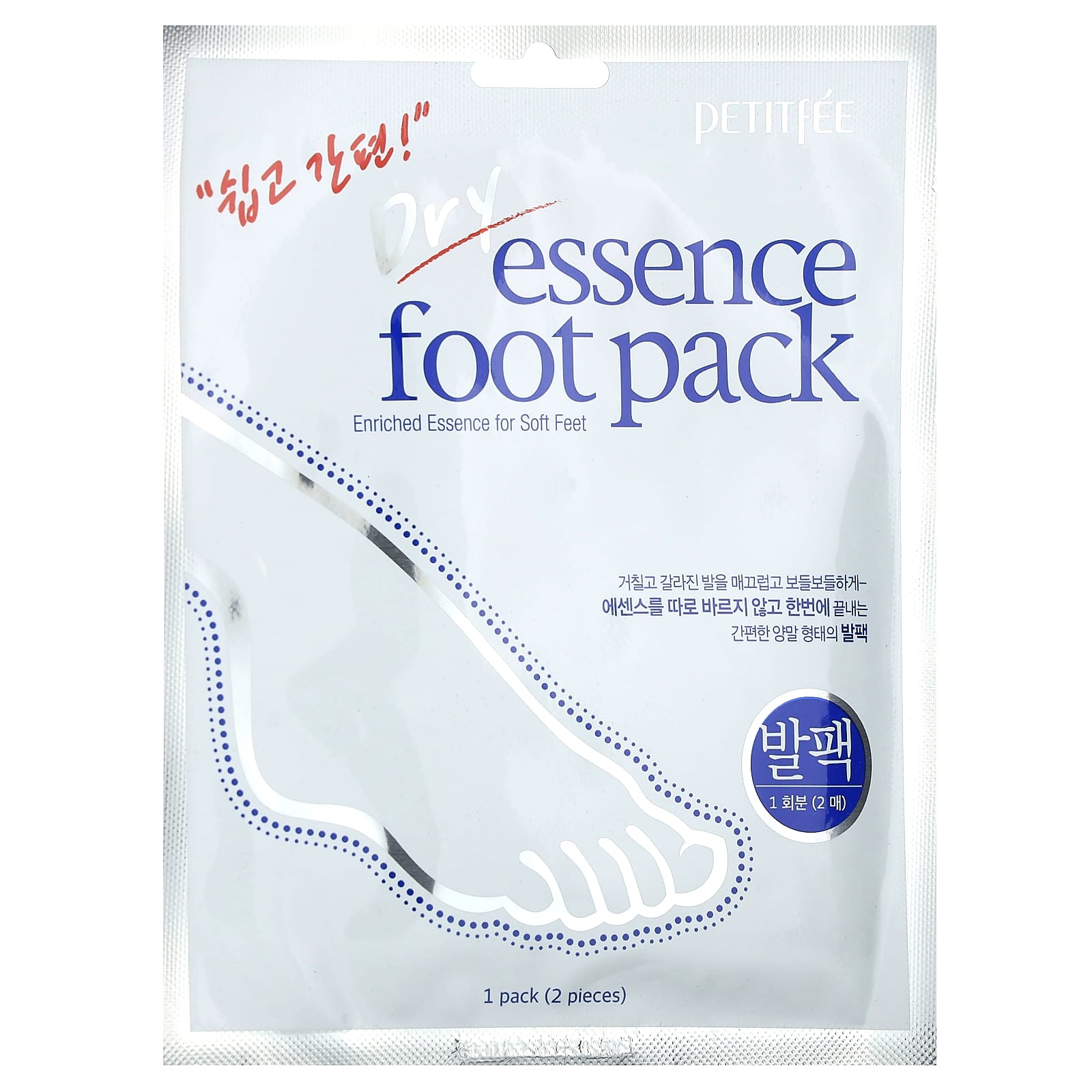 Petitfee, Dry Essence Foot Pack, маска для ног, 1 пара
