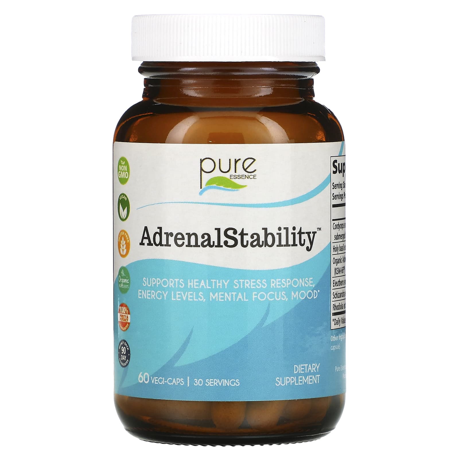 Pure Essence, AdrenalStability , 60 растительных капсул