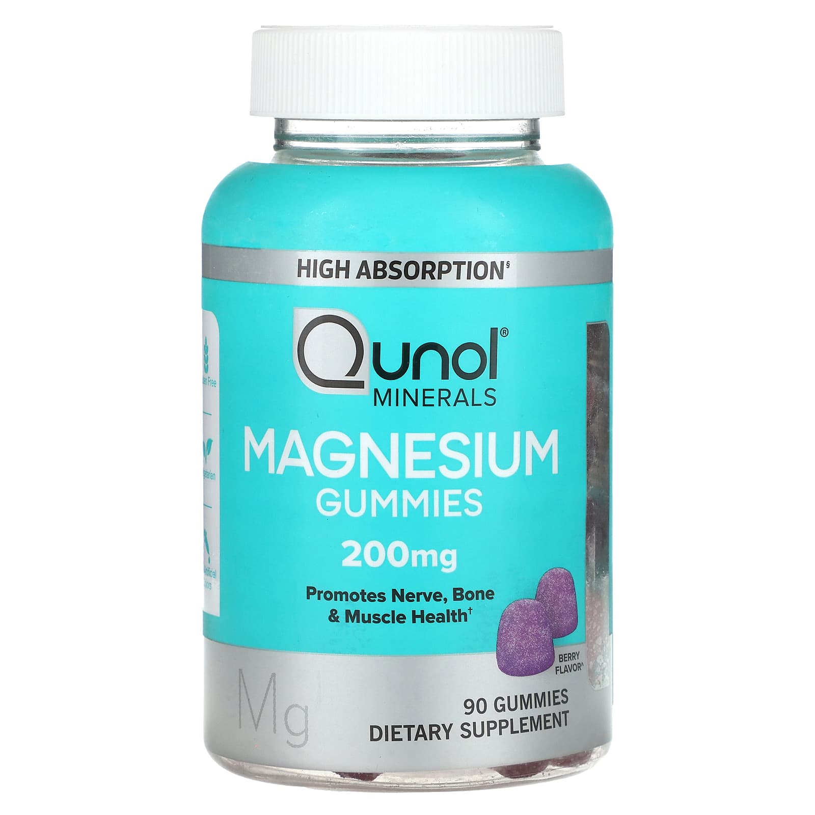 Qunol Magnesium Gummies Berry 100 mg 90 Gummies 4090₽