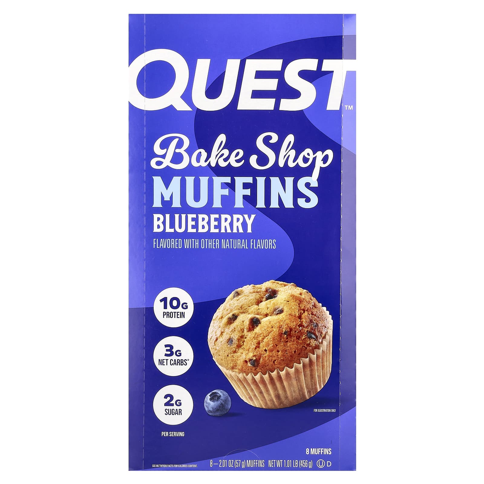 Quest Nutrition, Bake Shop, кексы с голубикой, 8 кексов, 57 г (2,01 унции)