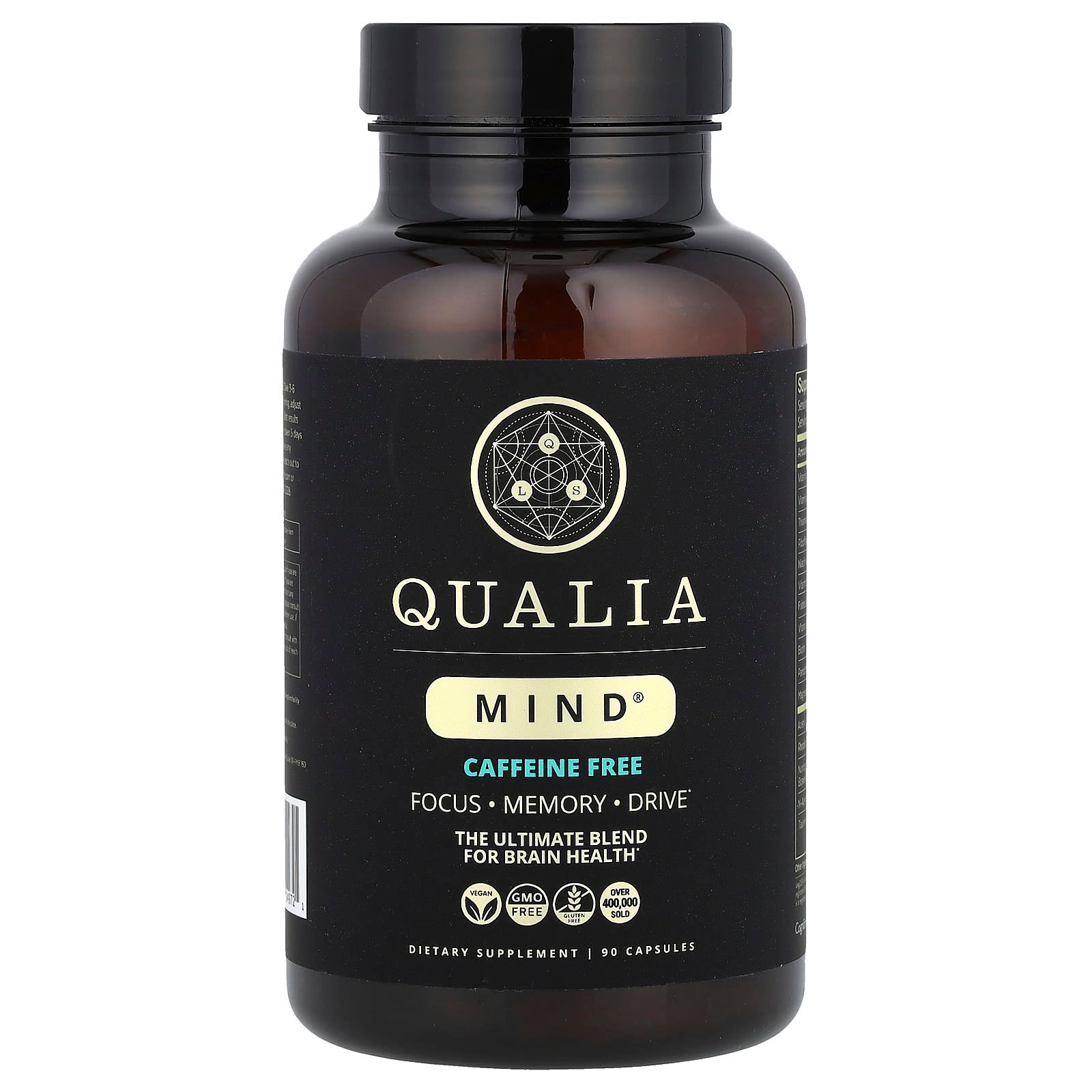 Qualia, Mind®, без кофеина, 90 капсул