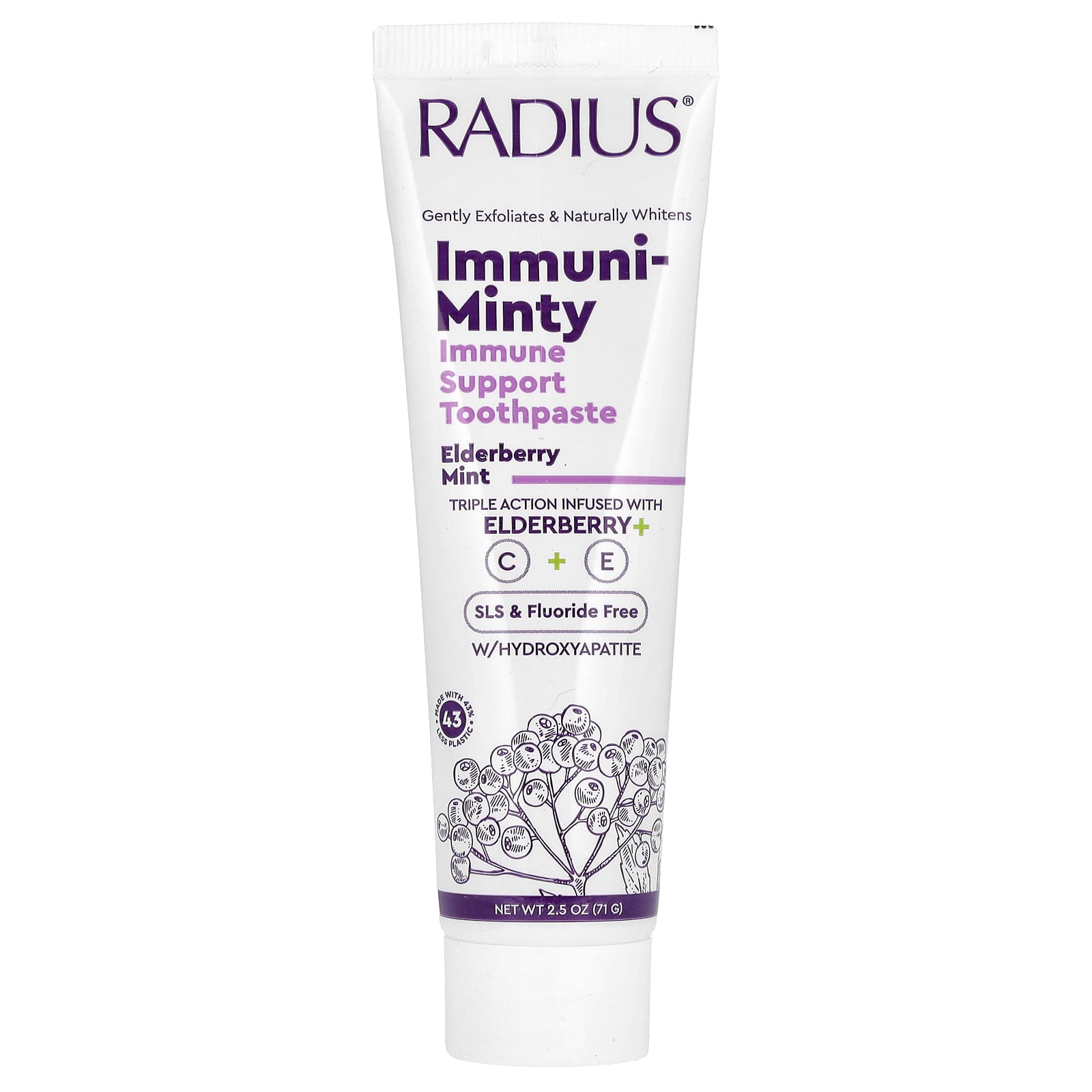 RADIUS, Immuni-Minty, зубная паста для поддержки иммунитета, бузина и мята, 71 г (2,5 унции)