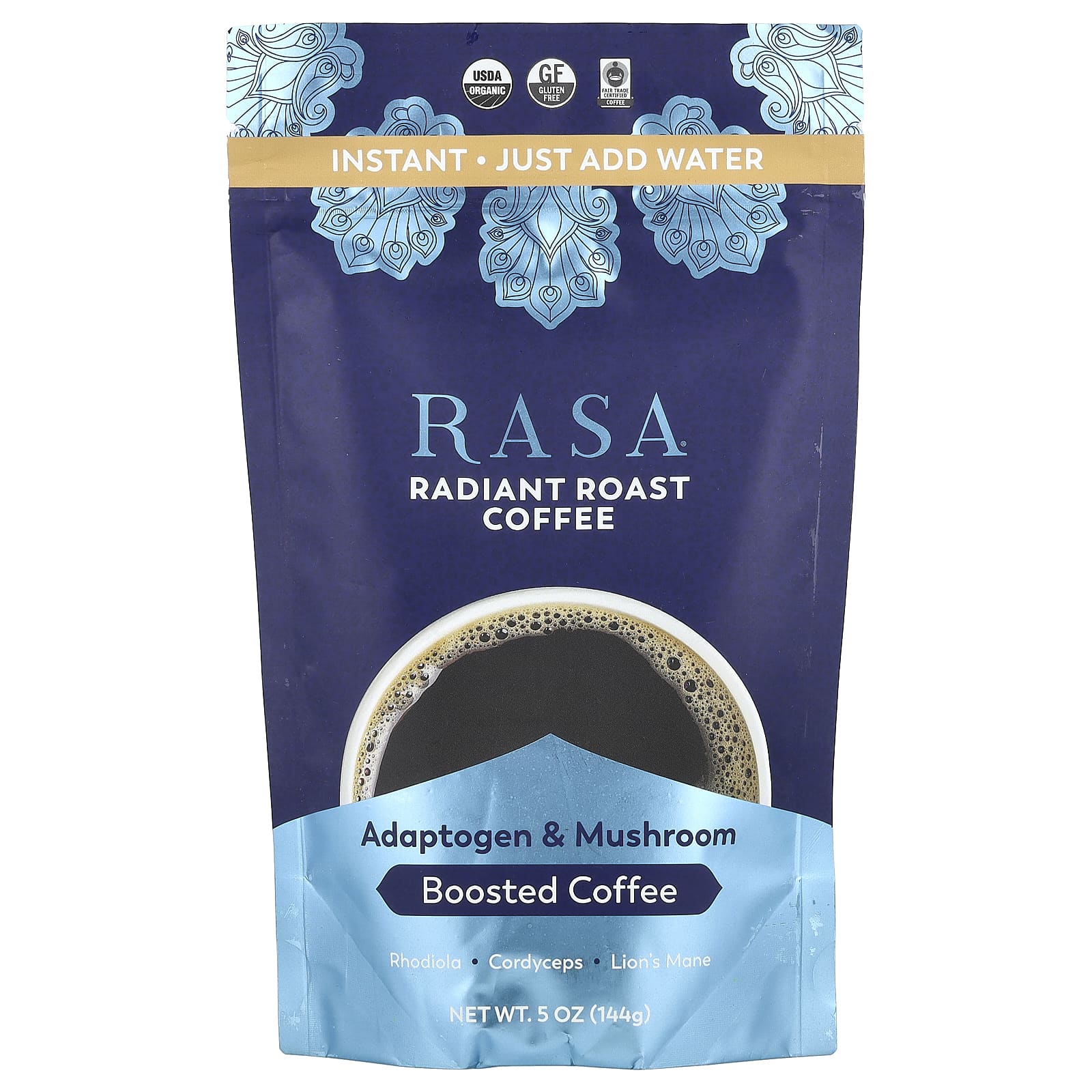 Rasa, Radiant Roasted Coffee, растворимый, усиленный кофе, 144 г (5 унций)